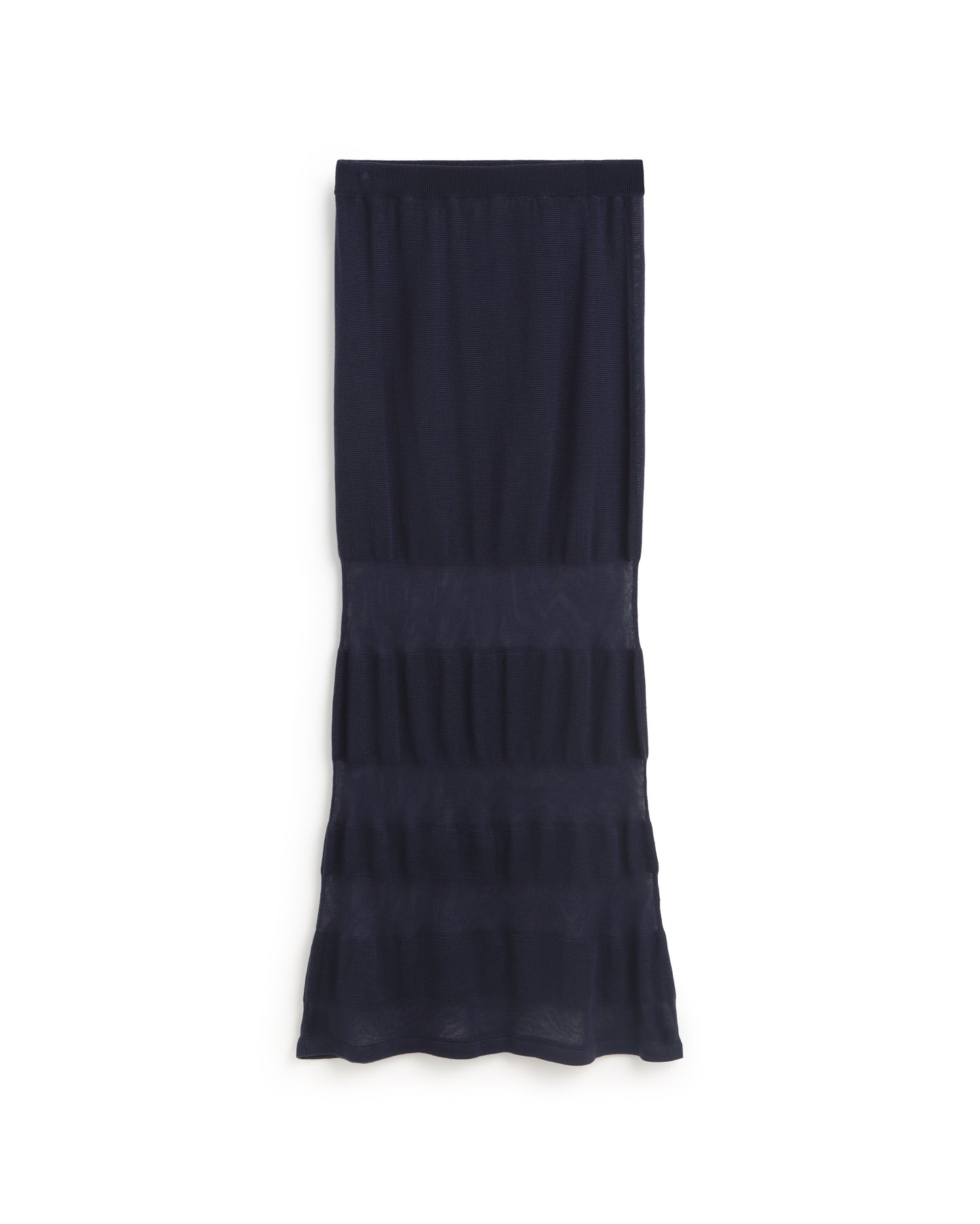 Falda larga rayas semitransparente navy Noira sostenible silueta - 1