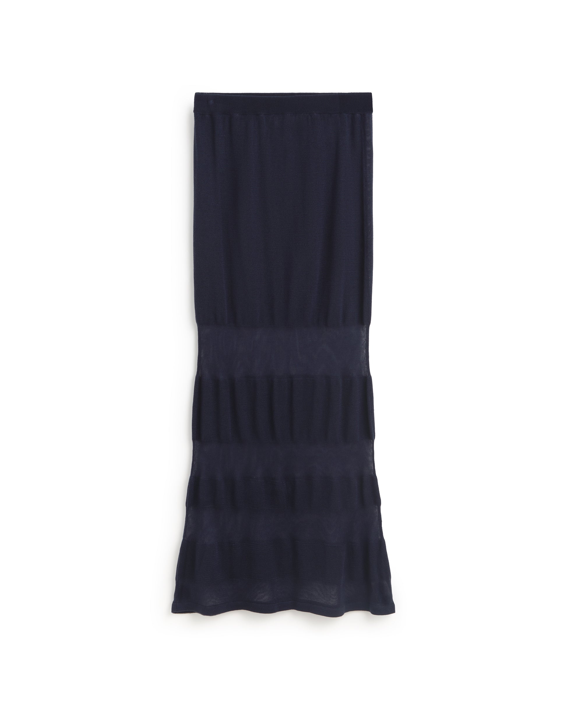 Falda larga rayas semitransparente navy Noira sostenible silueta - 1