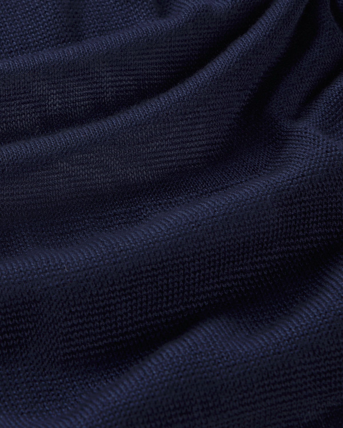 Falda larga rayas semitransparente navy Noira sostenible silueta - 2