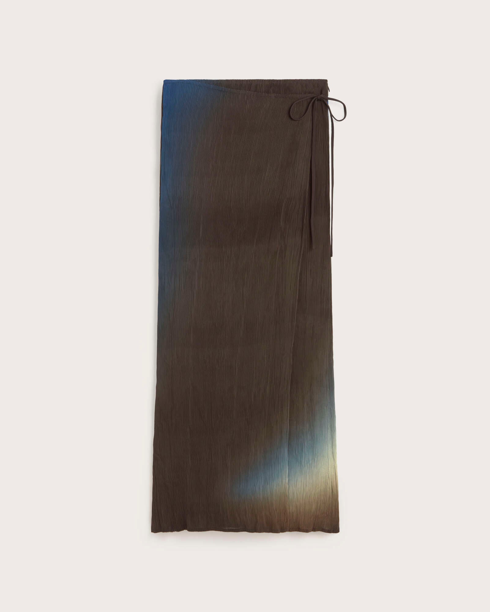 Falda larga plisada marrón glass Pauline sostenible silueta - 1