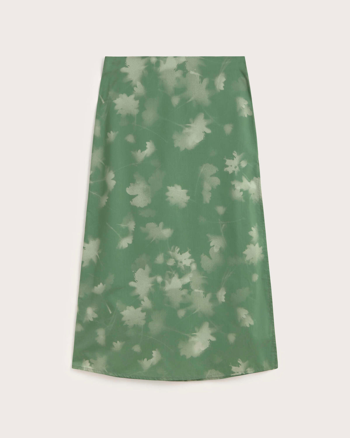 Falda midi verde tipia Kora sostenible silueta - 1