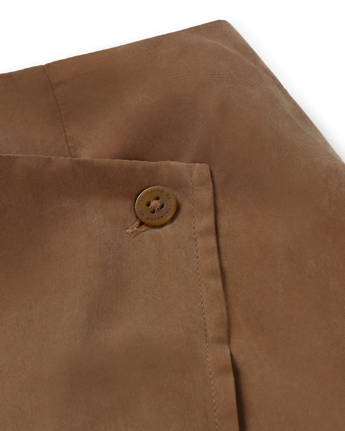 Falda larga marrón cupro Selina sostenible silueta - 2