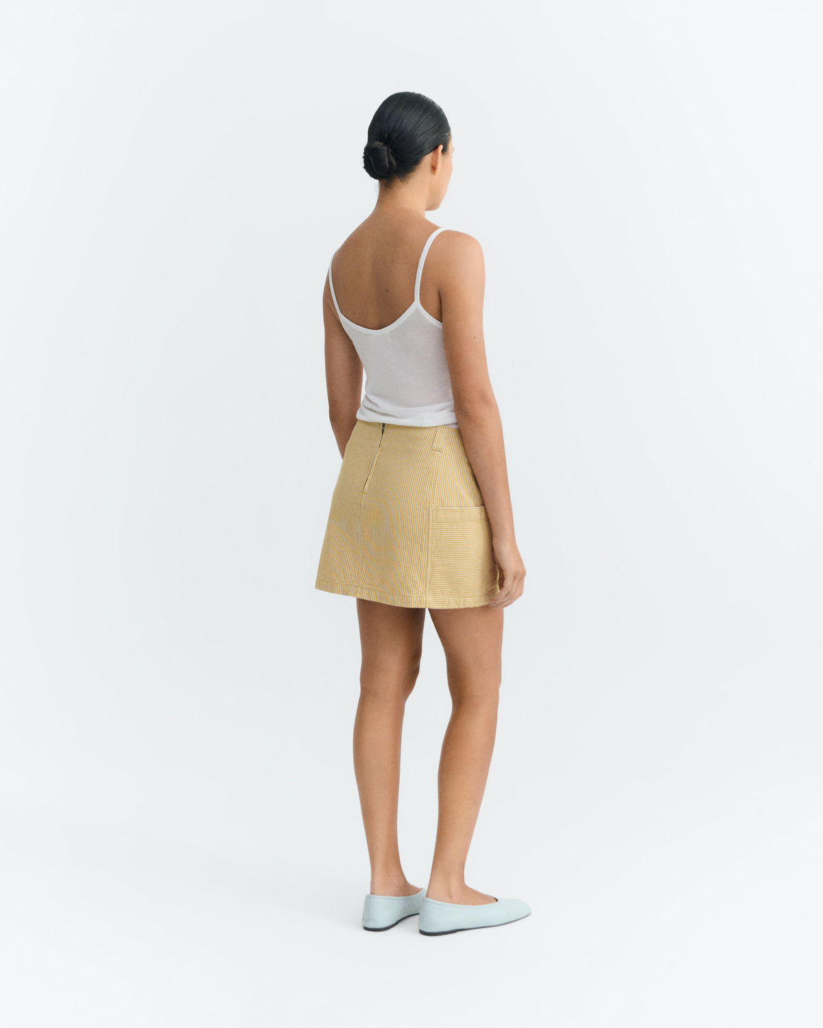 Falda corta rayas amarilla Mina sostenible - 4