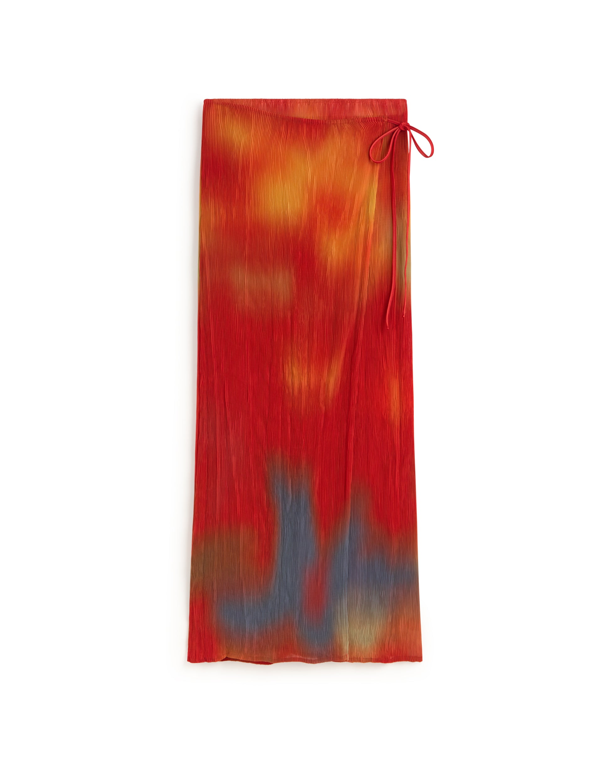 Falda larga plisada roja flowers Pauline sostenible silueta - 1