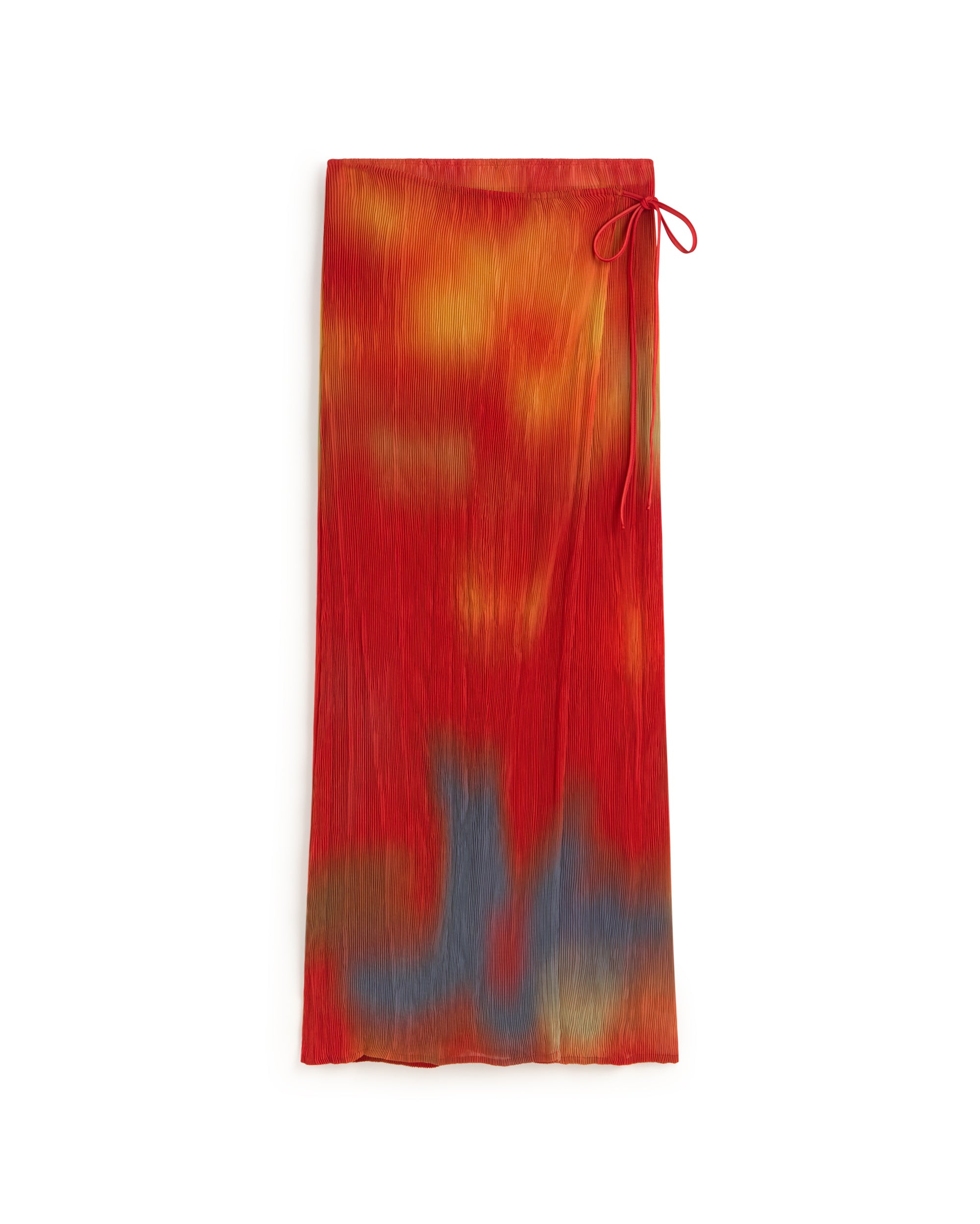 Falda larga plisada roja flowers Pauline sostenible silueta - 1