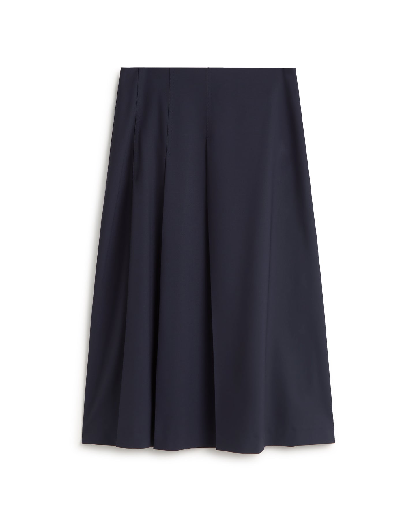 Falda midi lana fría navy Bahia sostenible silueta - 1