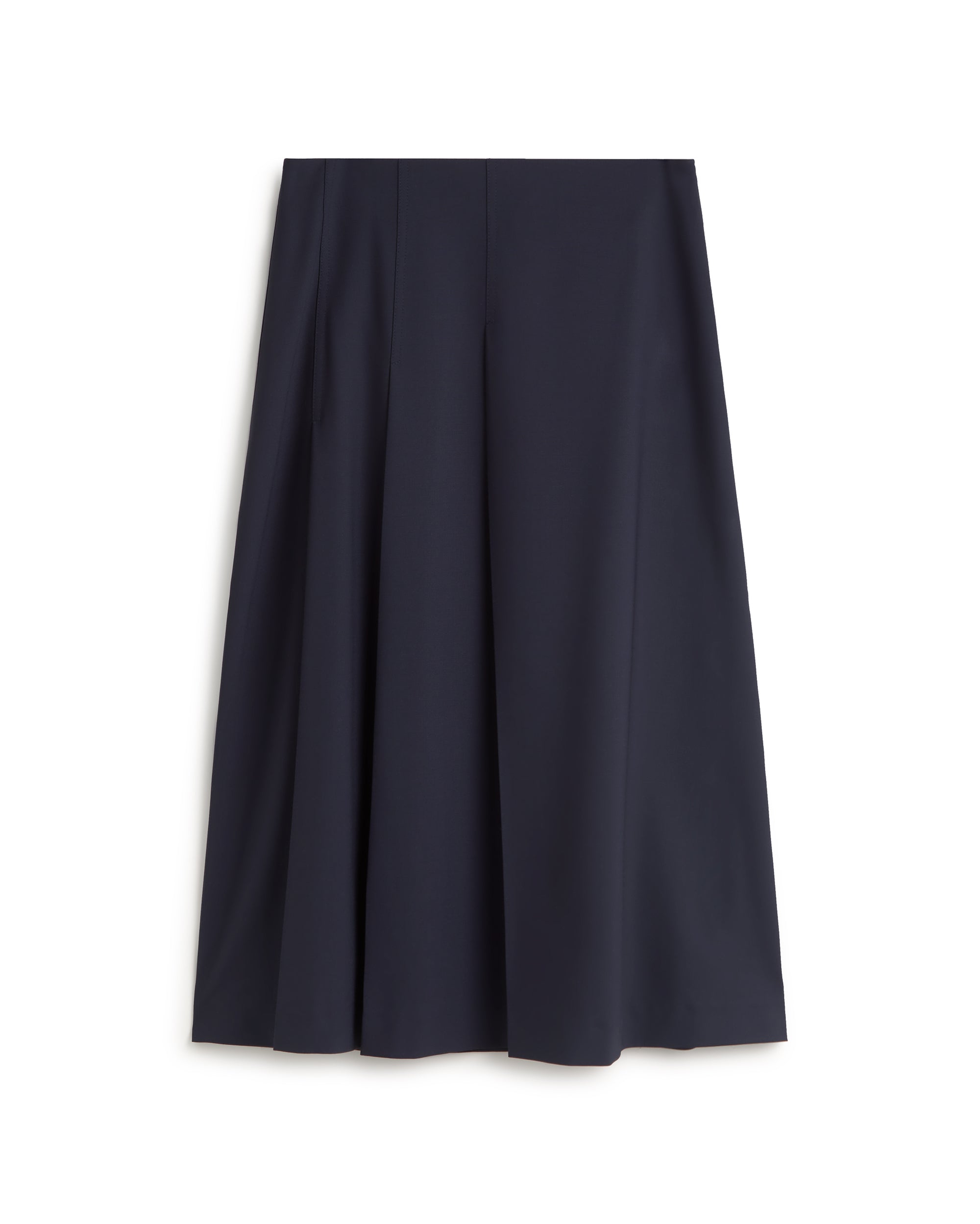 Falda midi lana fría navy Bahia sostenible silueta - 1