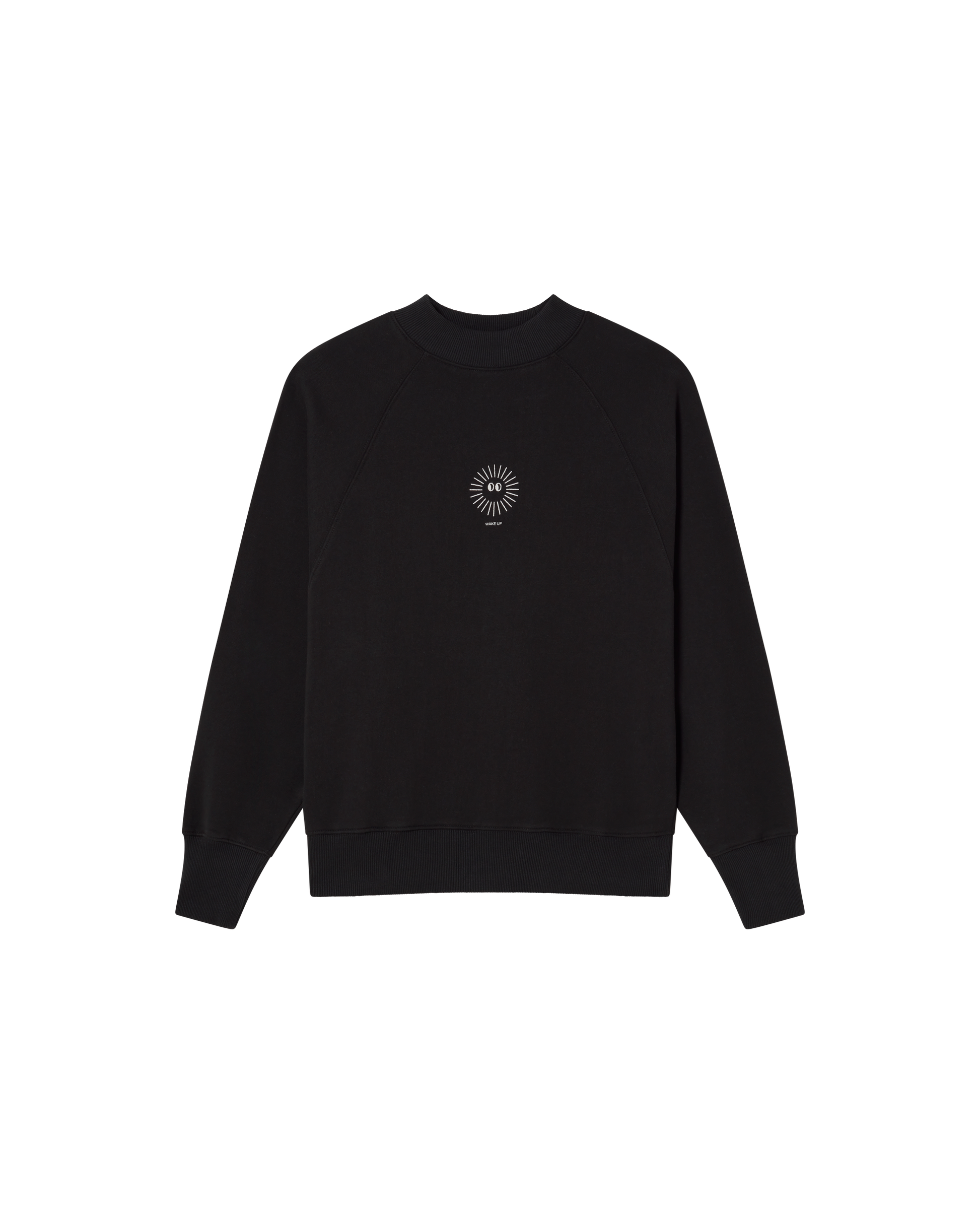 Sudadera negra New sol sostenible  - silueta