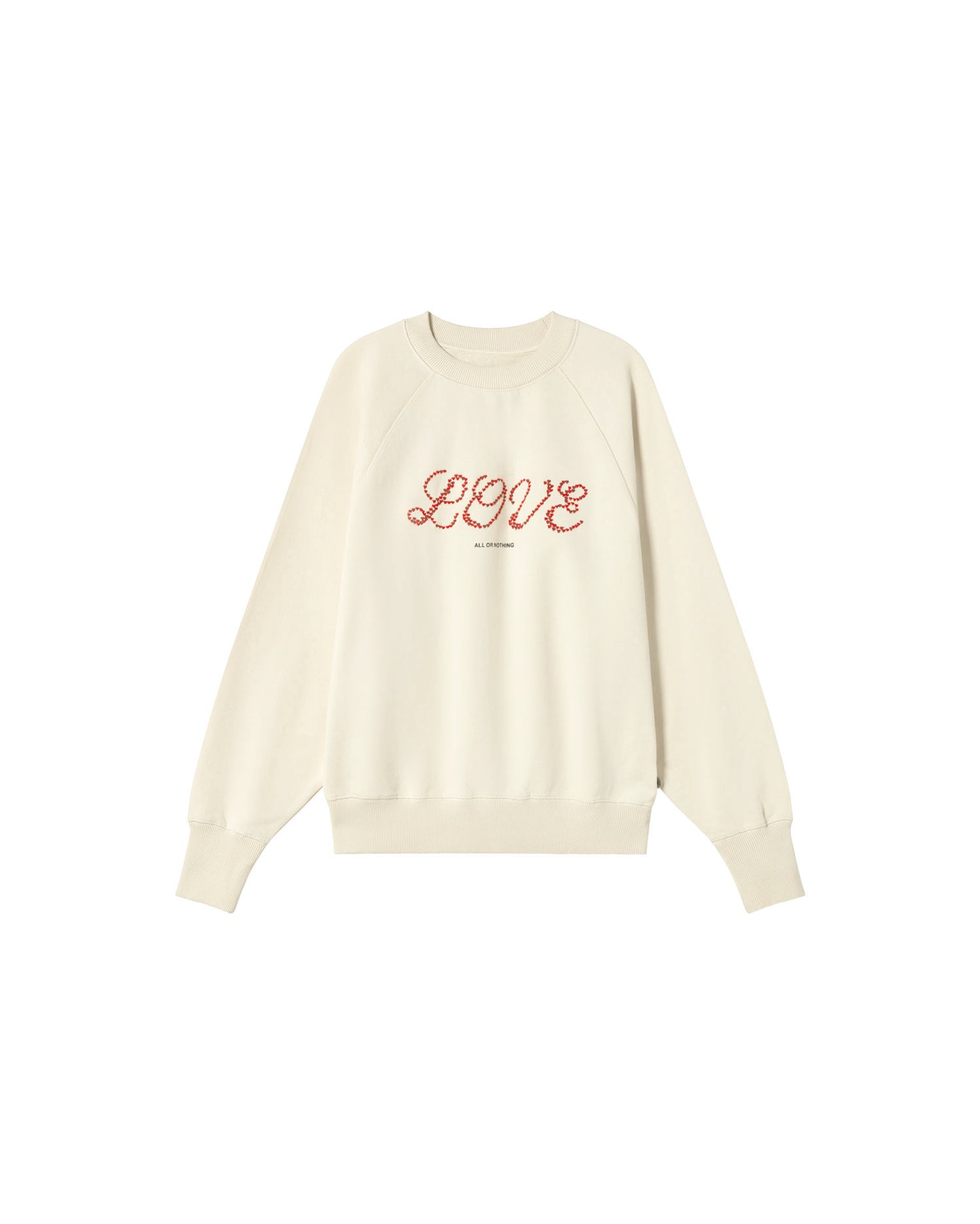 Sudadera blanca love heart Bonnie sostenible - silueta 1