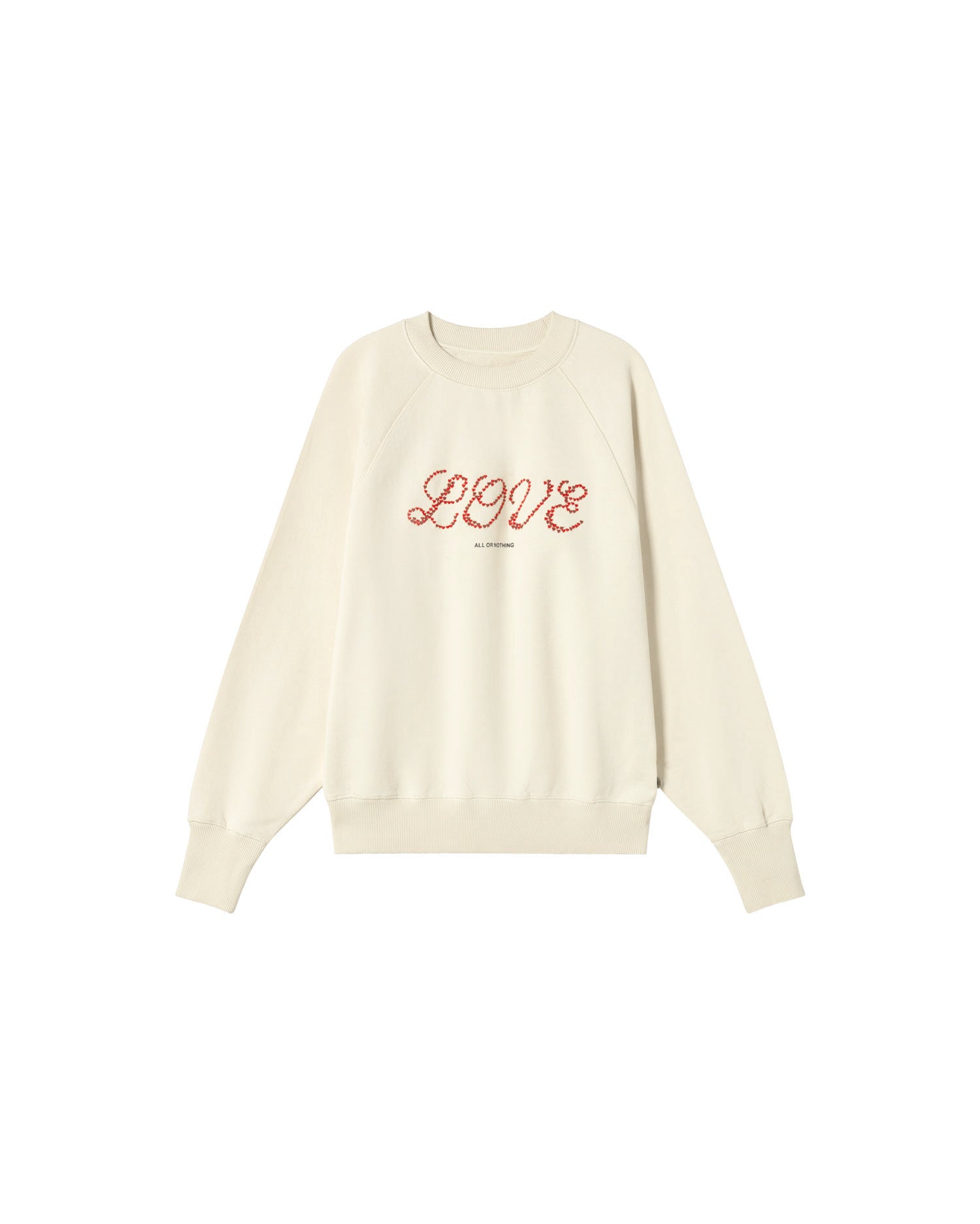 Sudadera blanca love heart Bonnie sostenible - silueta 1