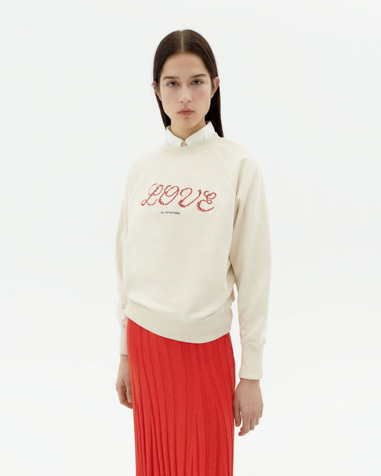 Sudadera blanca love heart Bonnie sostenible-1