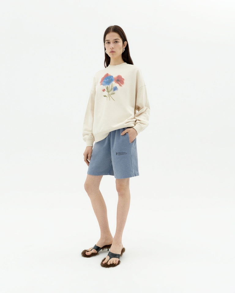 Sudadera blanca blurry flower Jimena sostenible-2