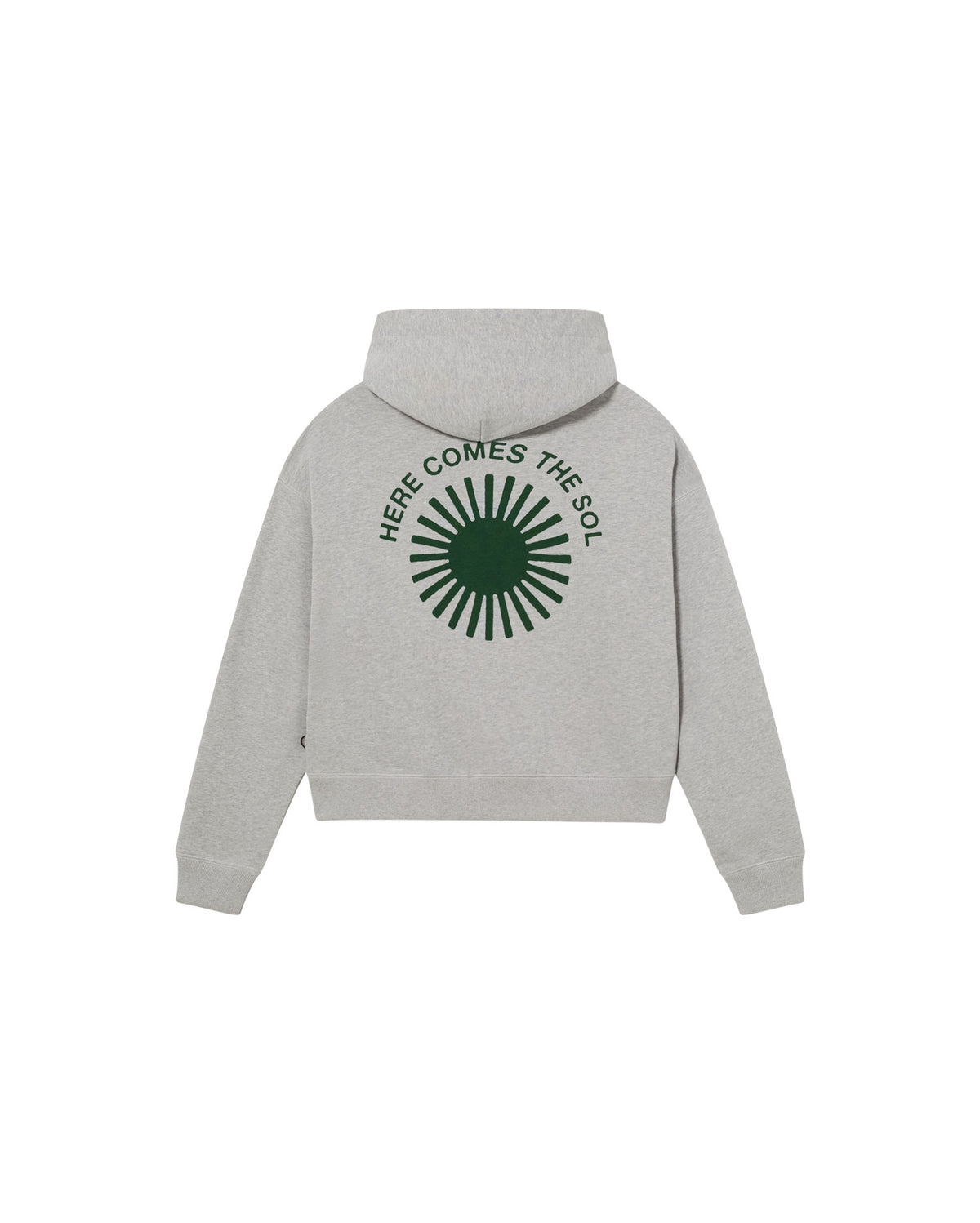 Sudadera gris con capucha retro sol Valeria sostenible - silueta 2