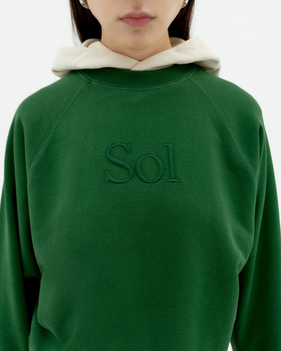 Sudadera verde sol type Bonnie sostenible-3