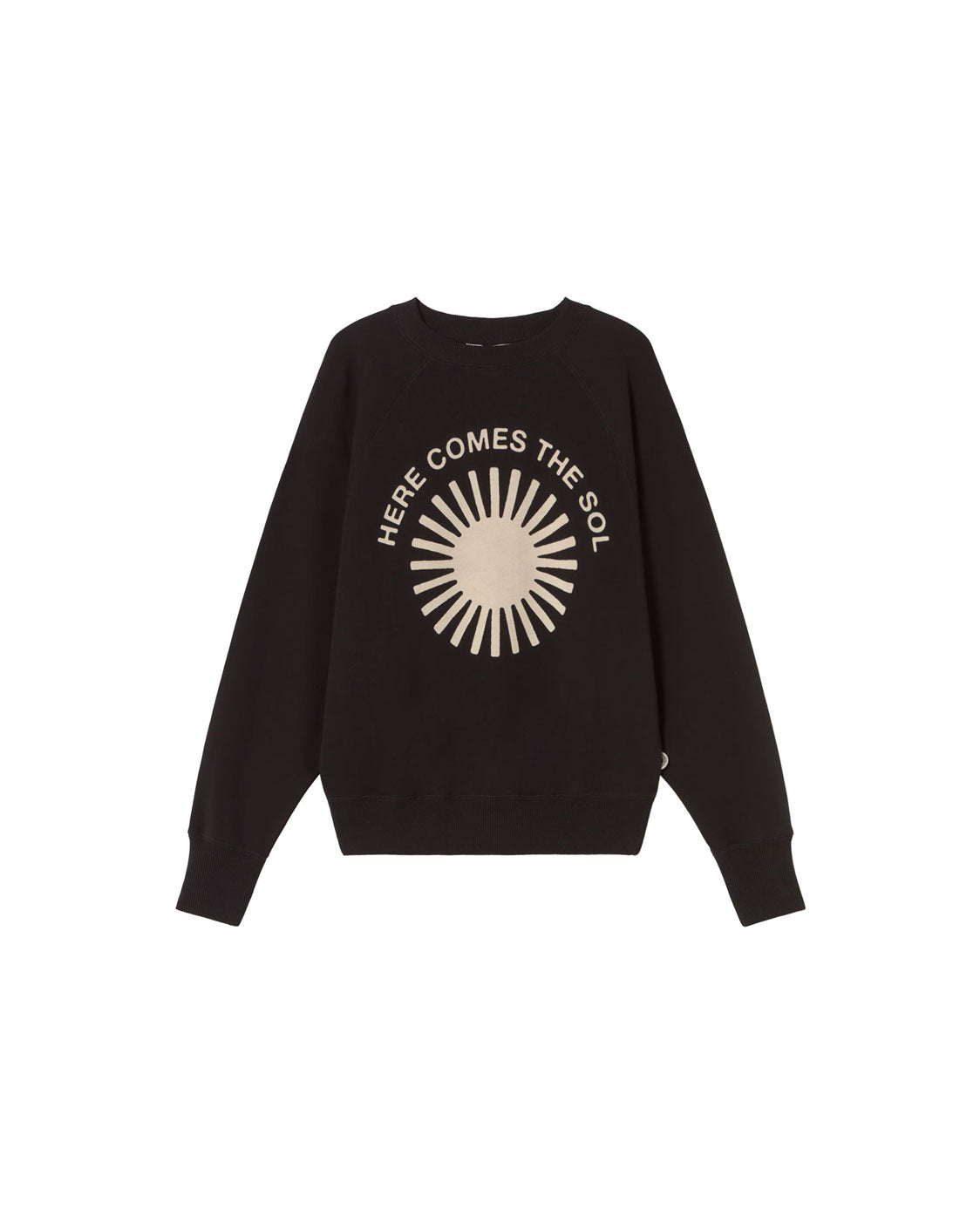 Sudadera negra retro sol crudo Bonnie sostenible silueta - 1