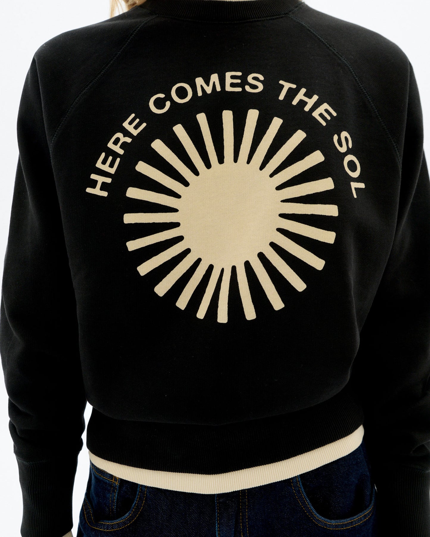 Sudadera negra retro sol crudo Bonnie sostenible - 3