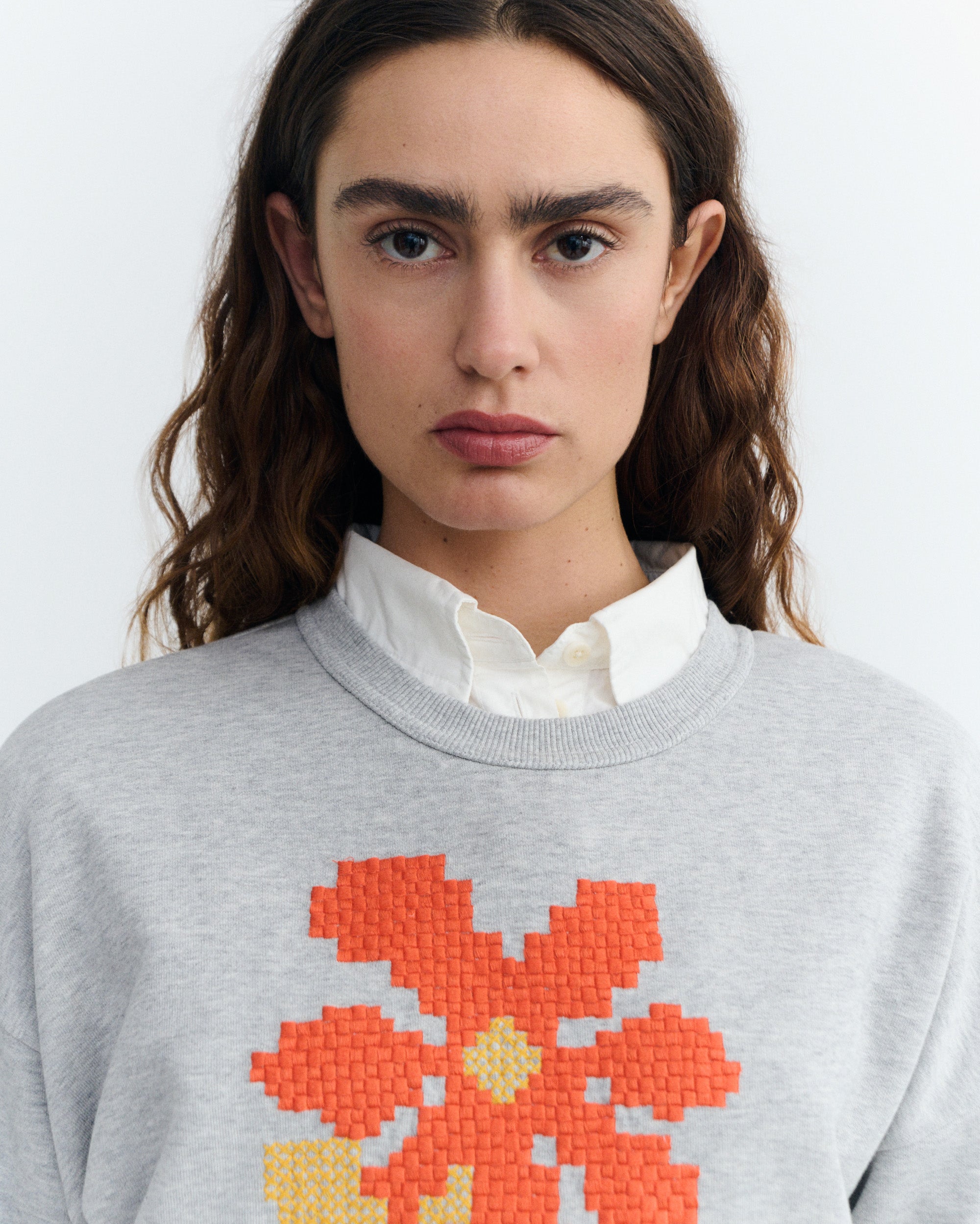 Poppy Jodie Women's Embroidered Sweatshirt Poppy Jodie | Thinking Mu