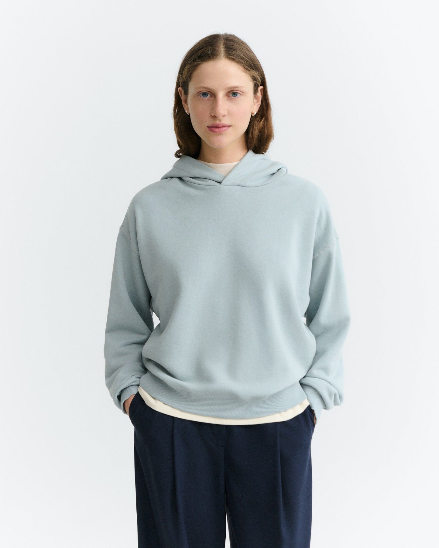 Hoodie azul sol azul oscuro espalda Valeria sostenible - 3
