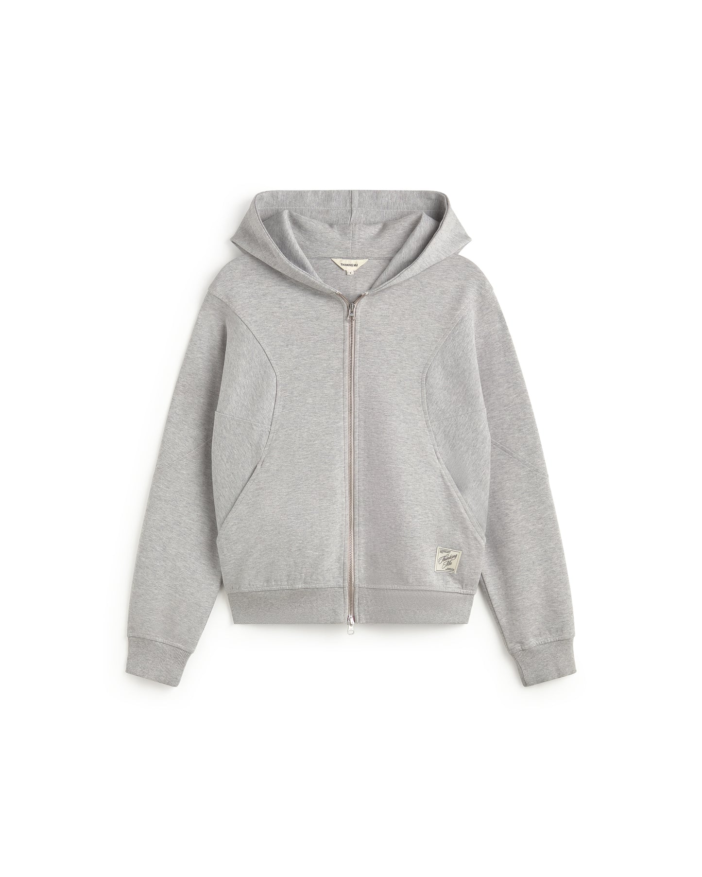 Hoodie oversize gris Yoon sostenible silueta- 1