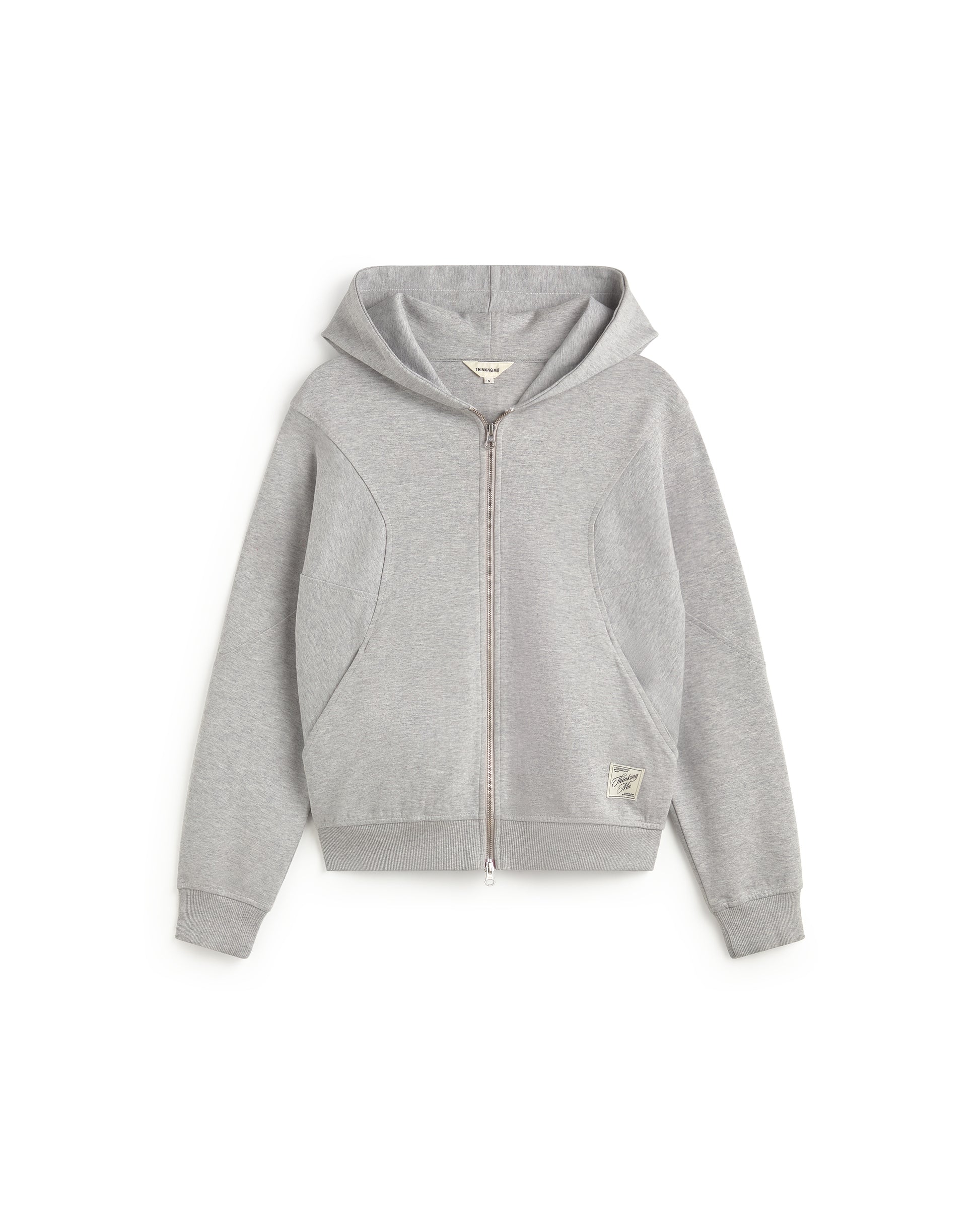 Hoodie oversize gris Yoon sostenible silueta- 1