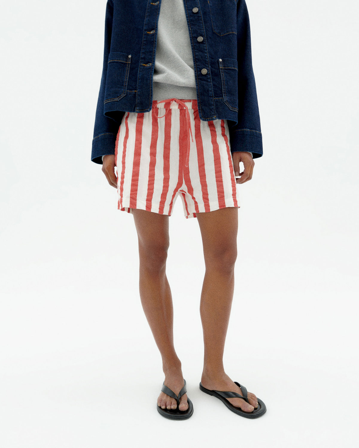 Short rayas rojas Geranio sostenible-1