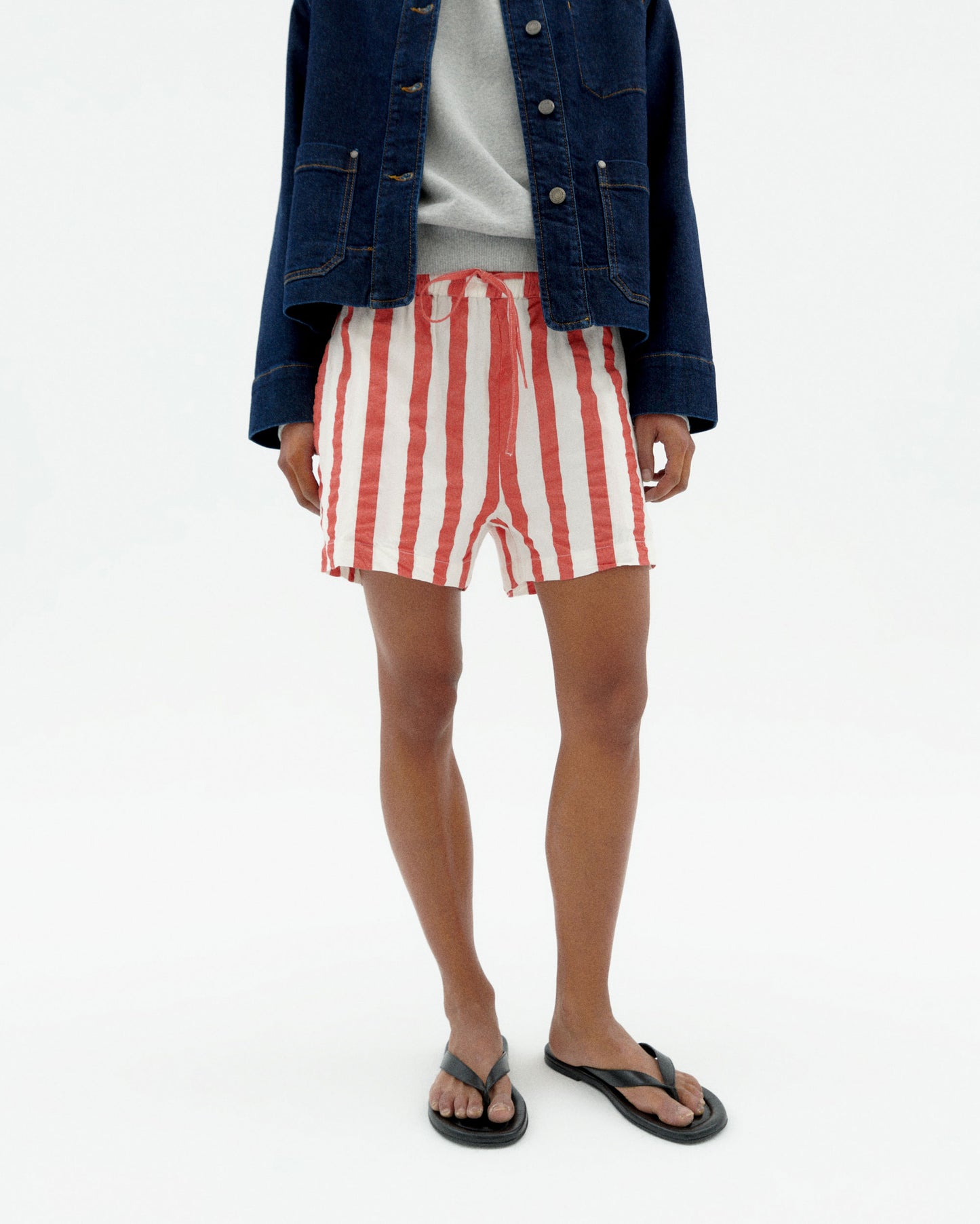 Short rayas rojas Geranio sostenible-1