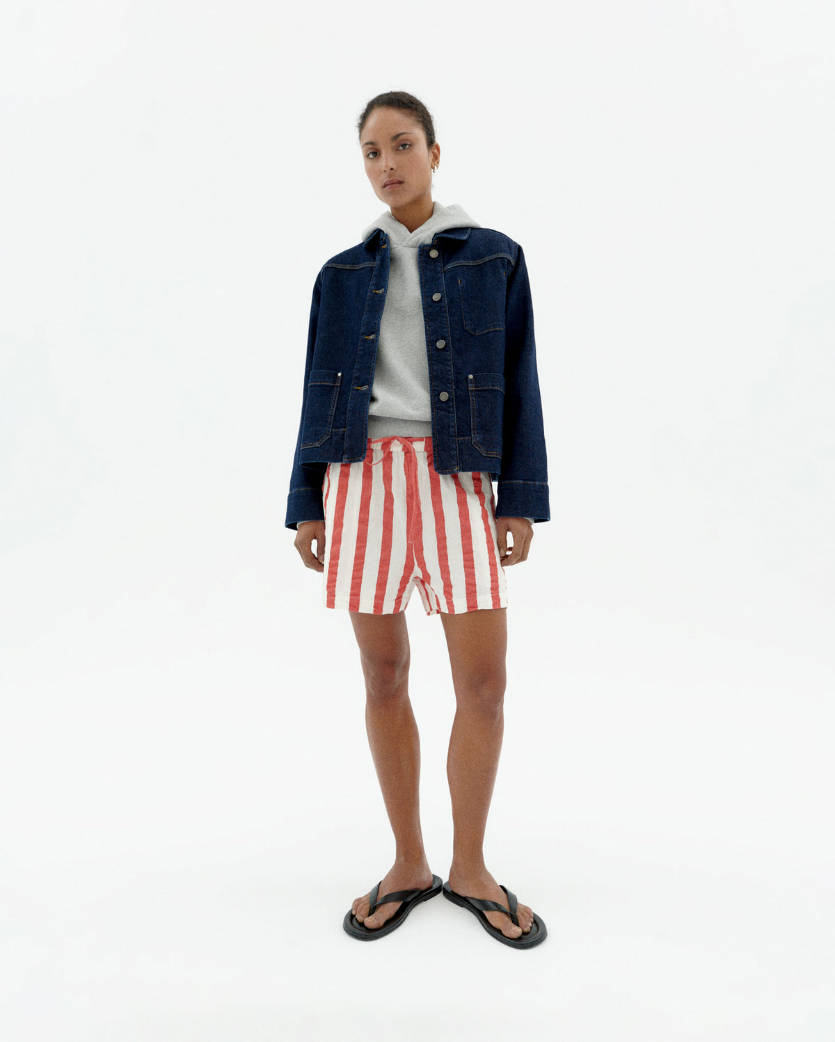 Short rayas rojas Geranio sostenible-2