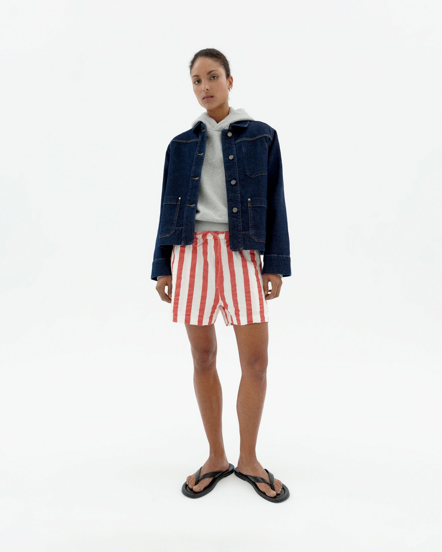 Short rayas rojas Geranio sostenible-2