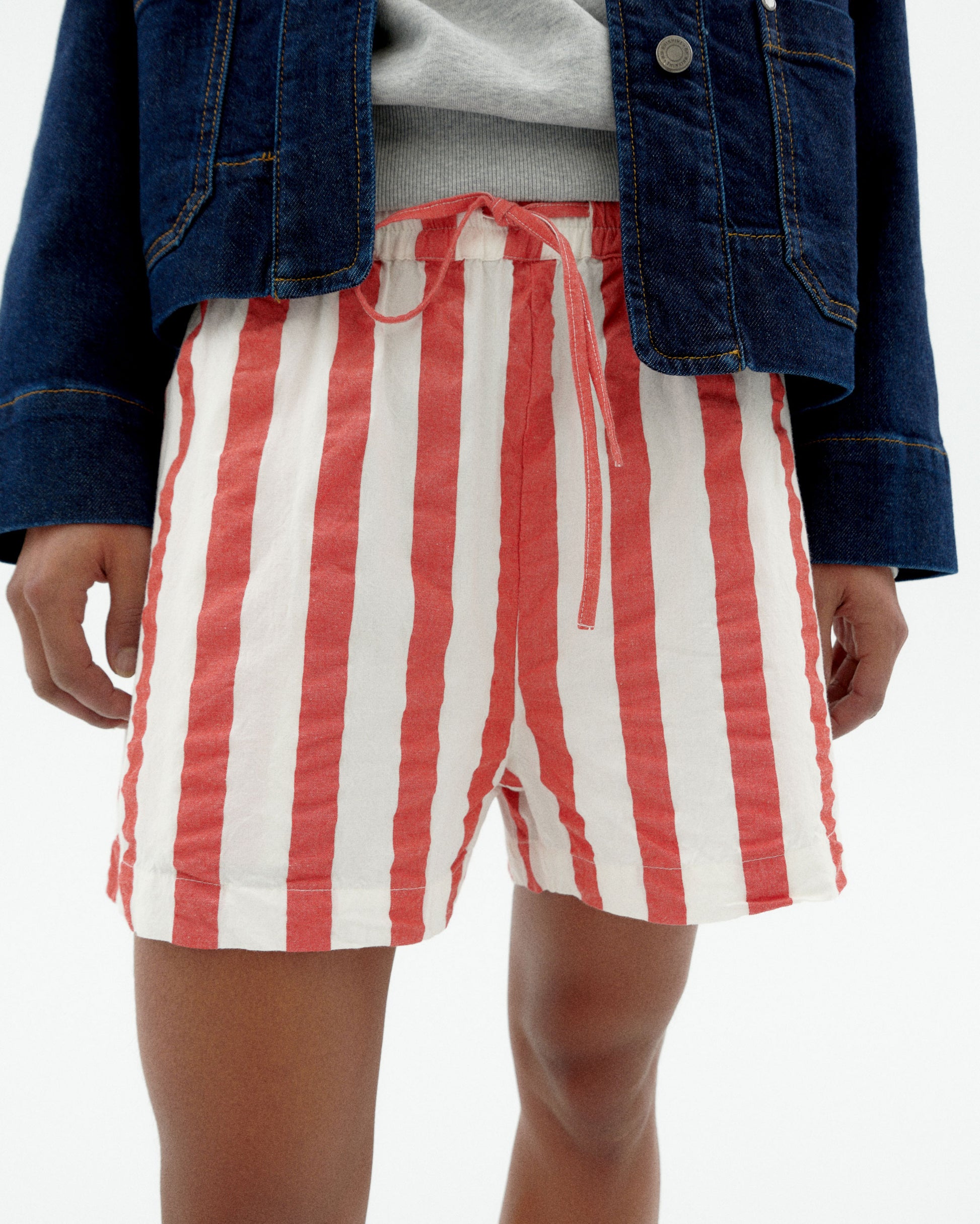 Short rayas rojas Geranio sostenible-3