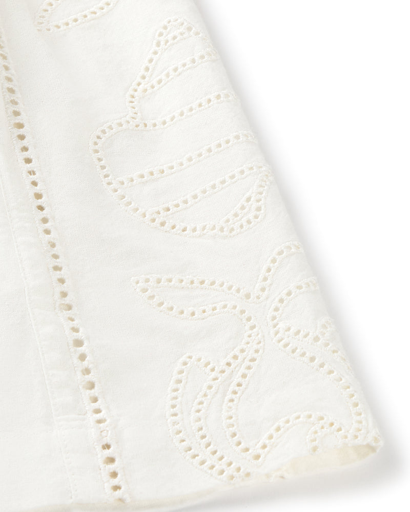 Shorts blanco bordado Geranio sostenible silueta - 2