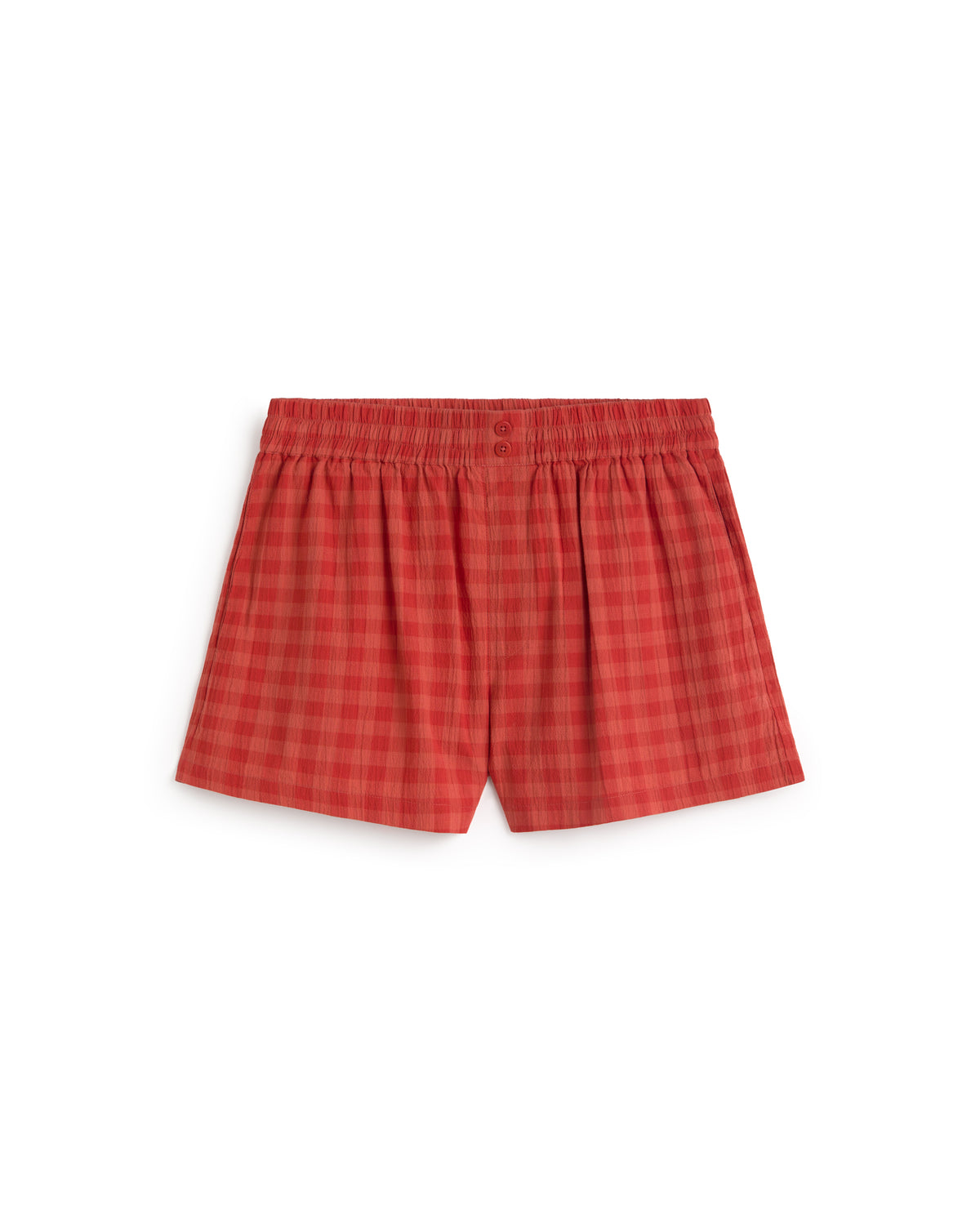Shorts seersucker rojo Geraldine sostenible silueta - 1