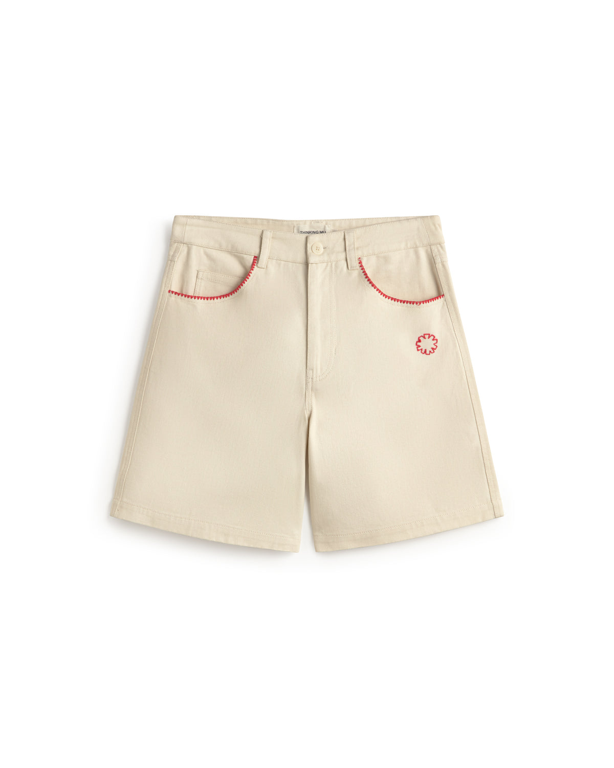 Shorts crudo ribete bordado a mano Luisa sostenible silueta - 1