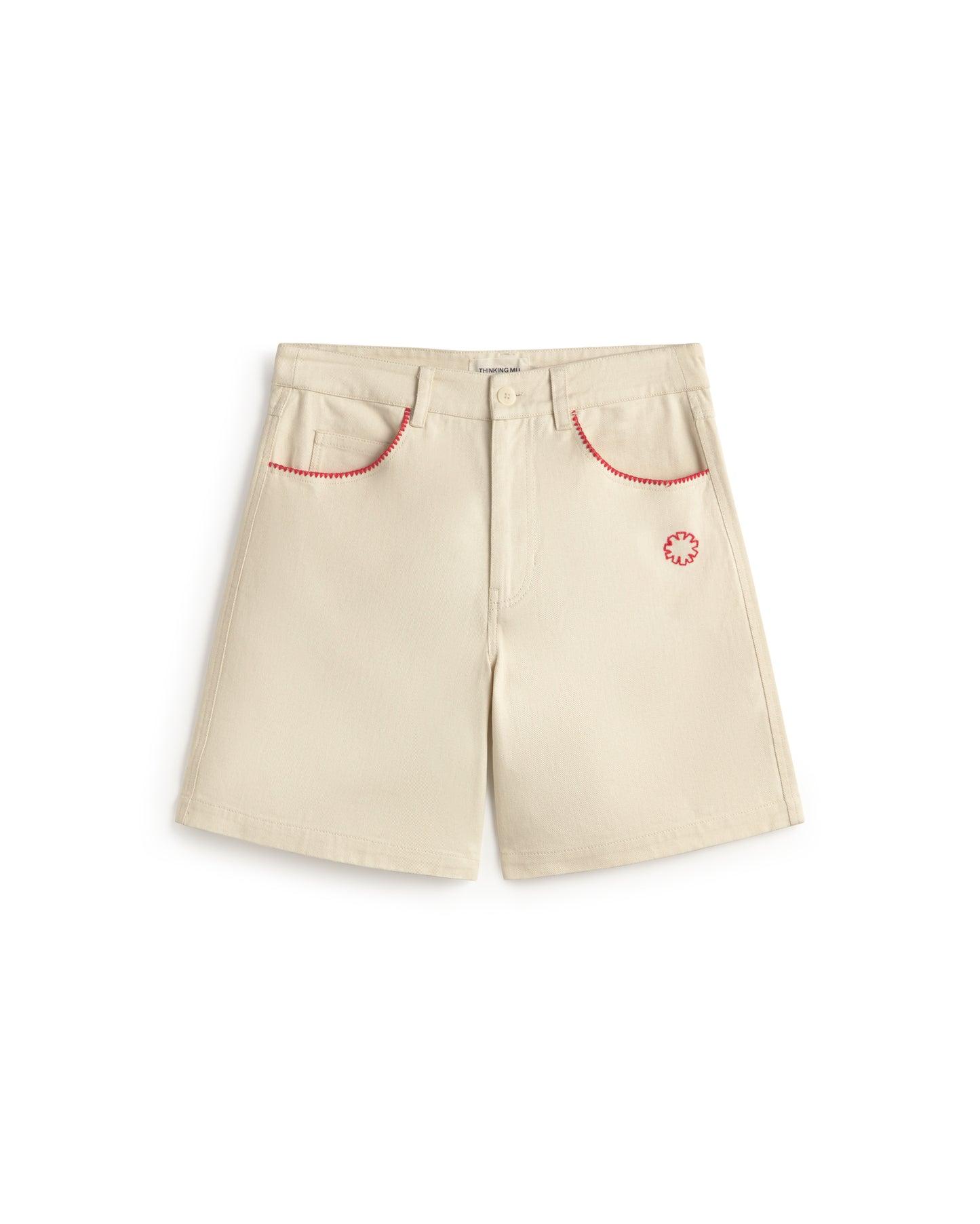 Shorts crudo ribete bordado a mano Luisa sostenible silueta - 1