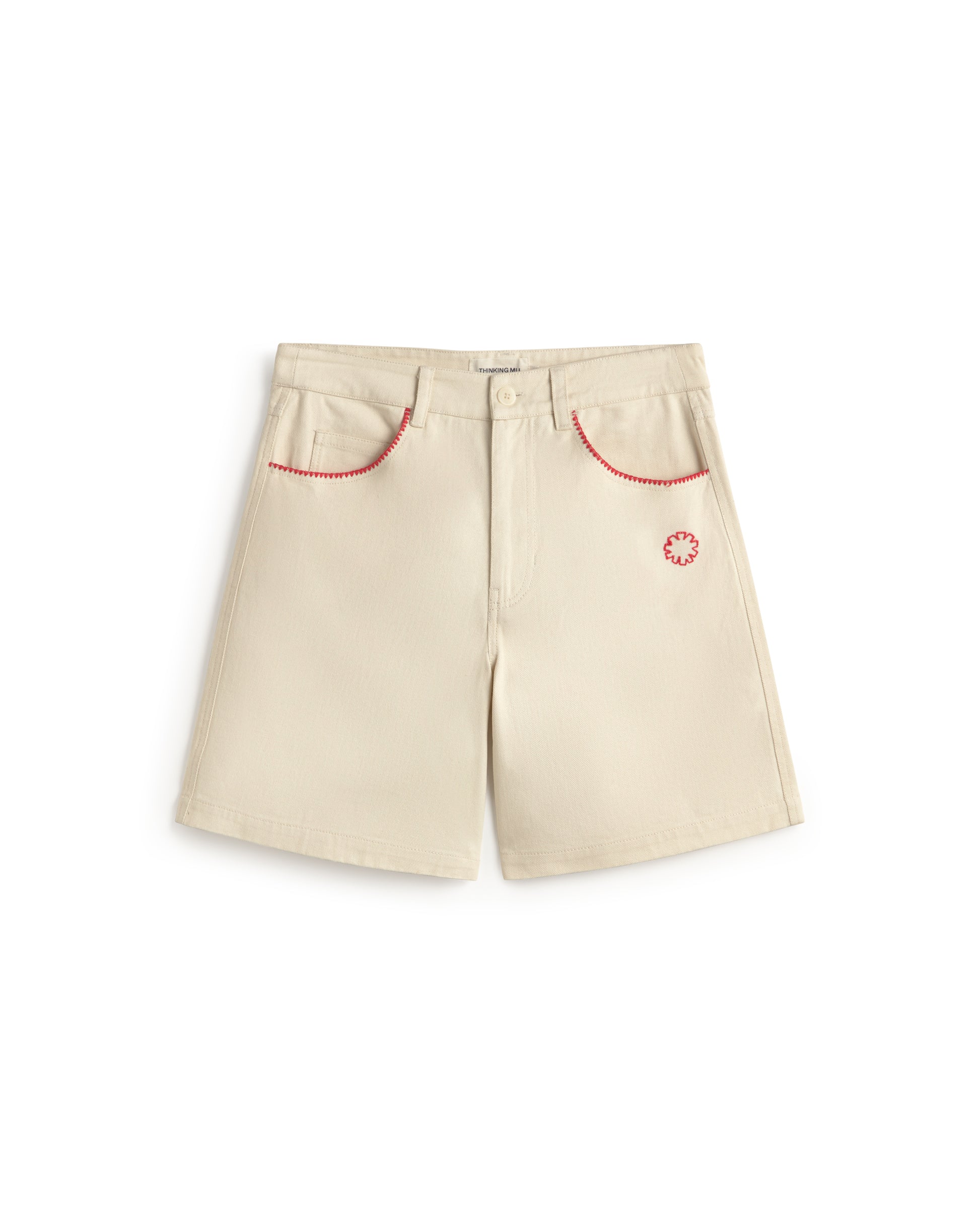 Shorts crudo ribete bordado a mano Luisa sostenible silueta - 1