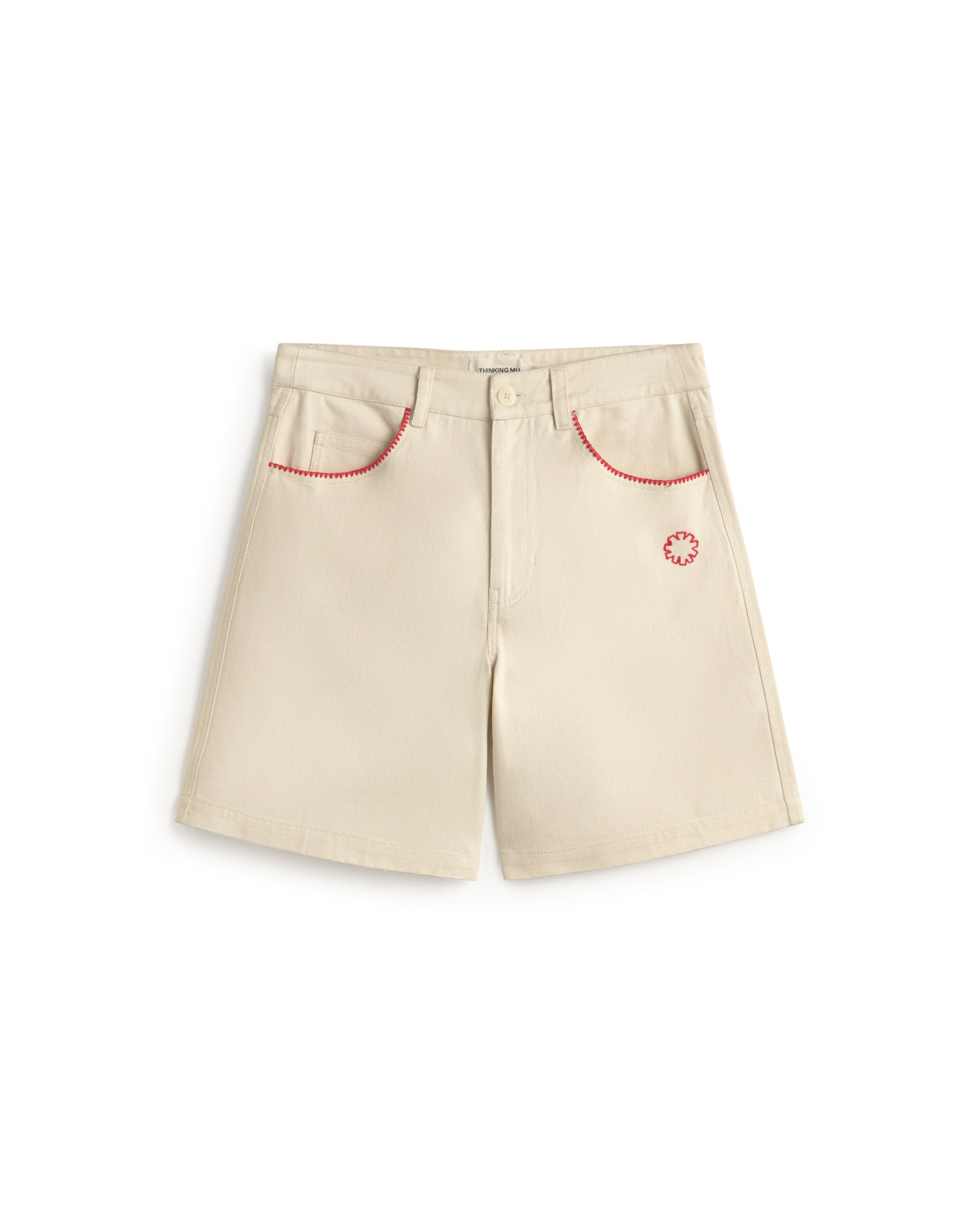 Shorts crudo ribete bordado a mano Luisa sostenible silueta - 1