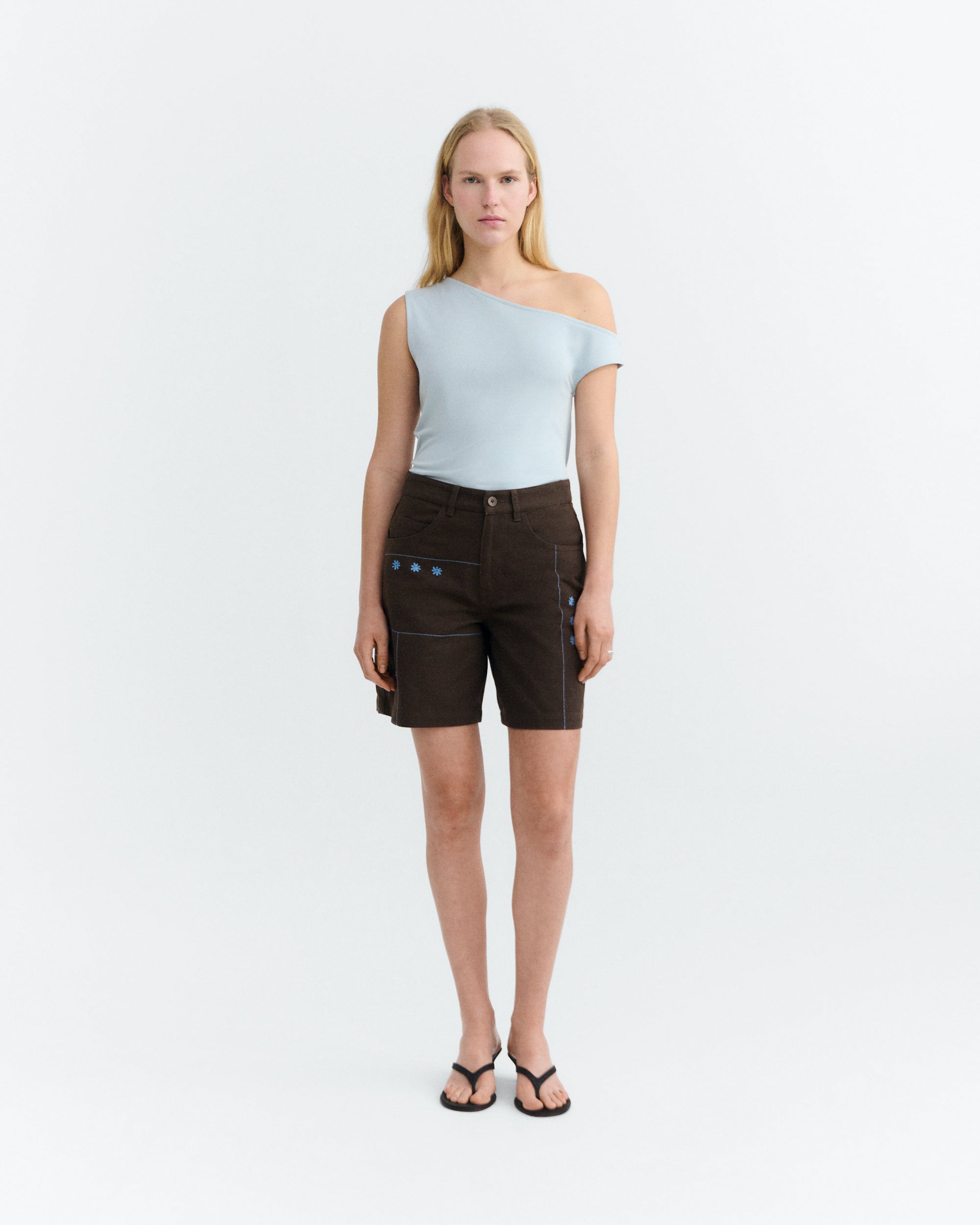 Shorts bordado a mano sole mio Luisa sostenible - 1