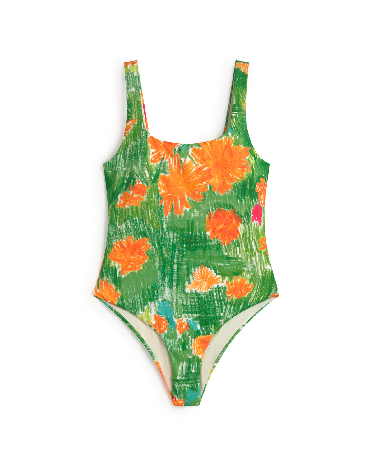 Bañador flores crayon Amalfi sostenible silueta - 1