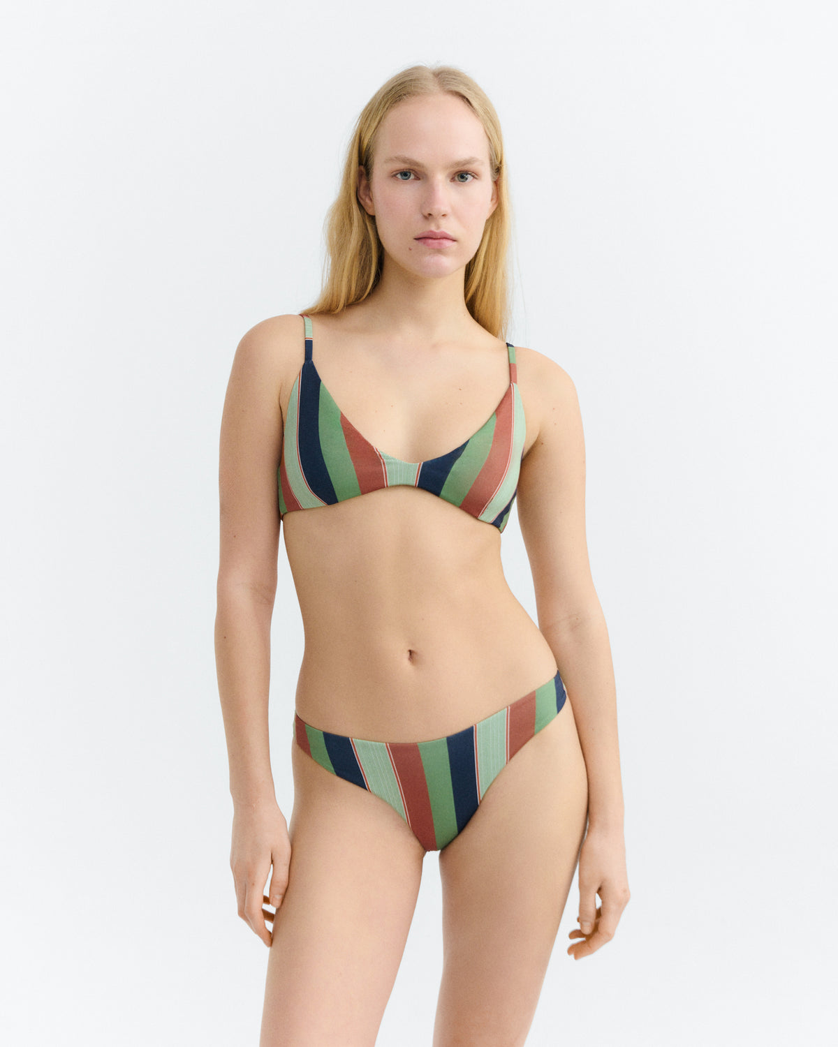 Top bikini rayas multicolor Positano sostenible - 3