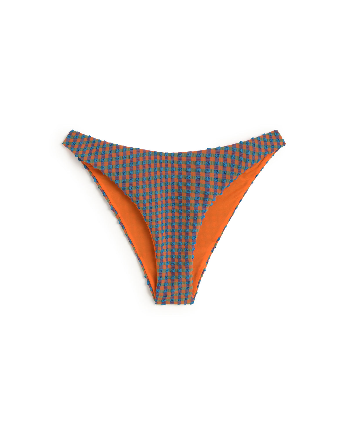 Braguita bikini seersucker naranja Sicilia sostenible silueta - 1