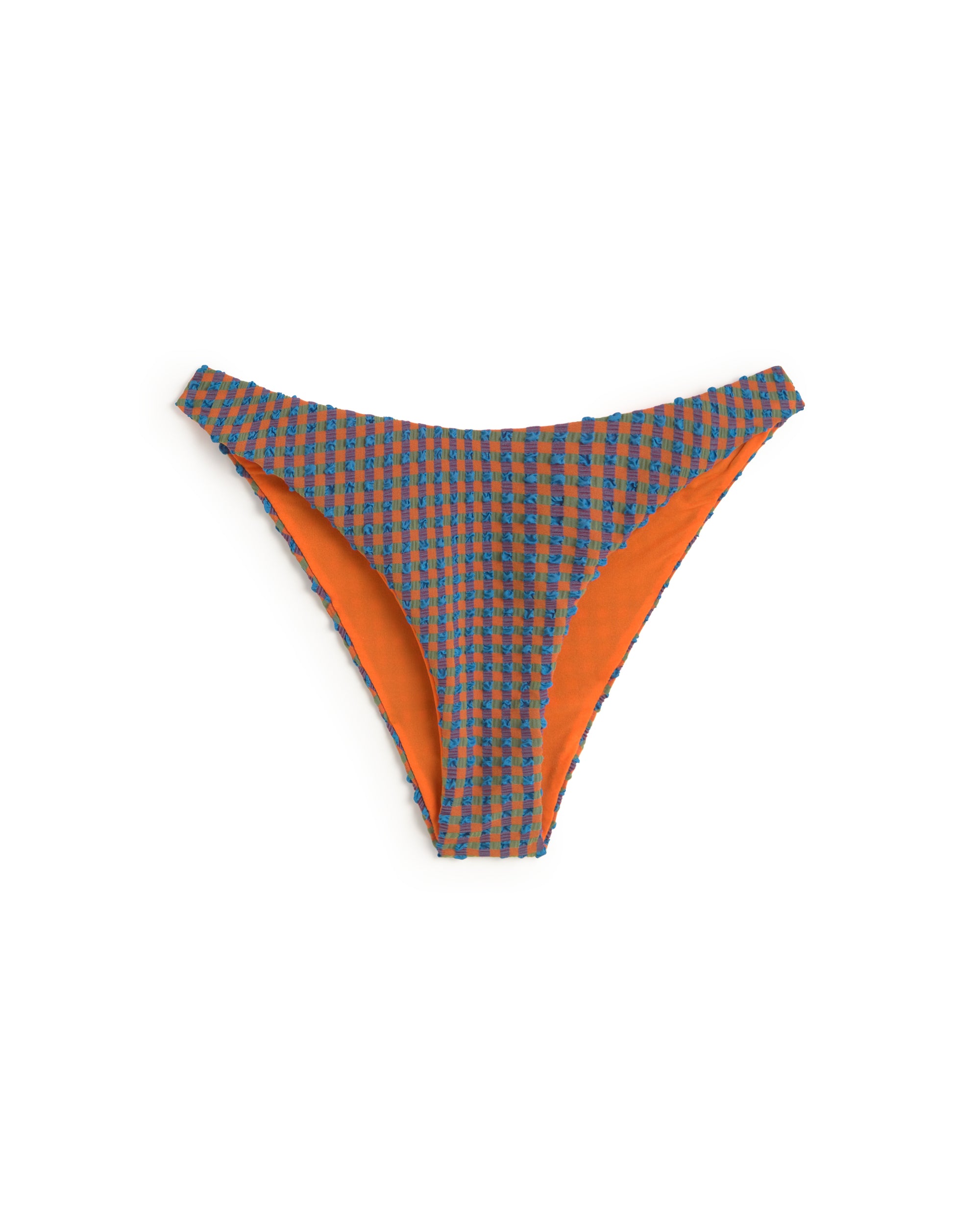 Braguita bikini seersucker naranja Sicilia sostenible silueta - 1