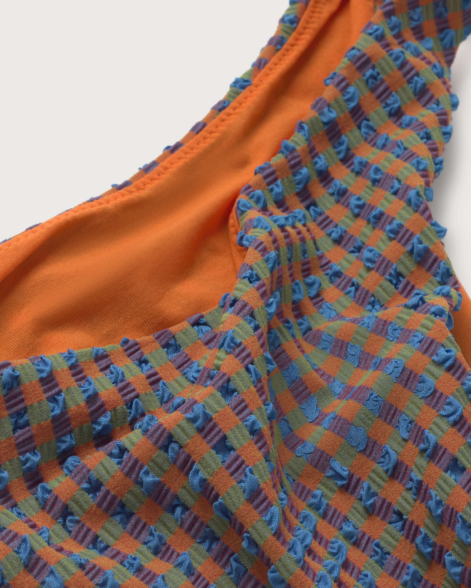 Braguita bikini seersucker naranja Sicilia sostenible silueta - 2