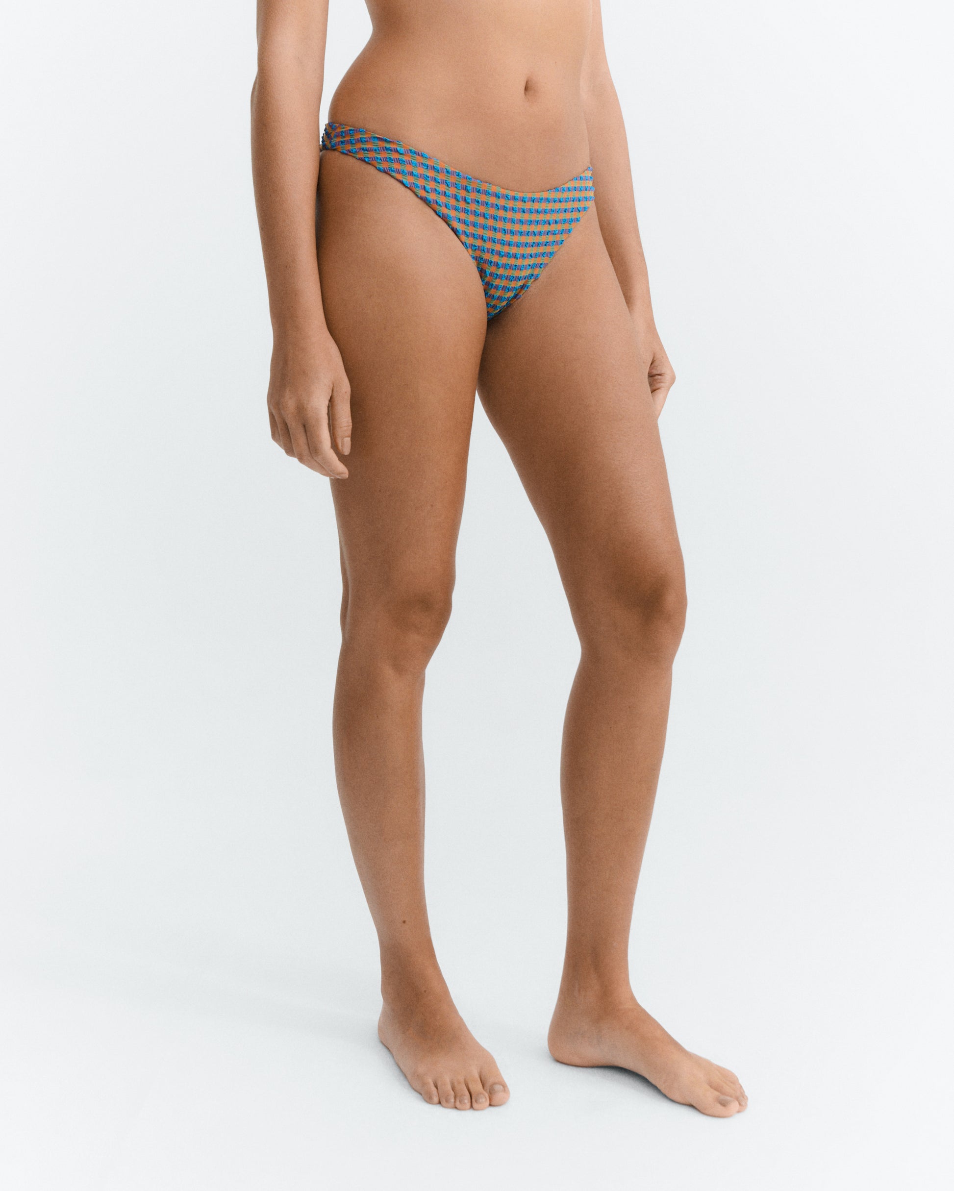 Braguita bikini seersucker naranja Sicilia sostenible - 3
