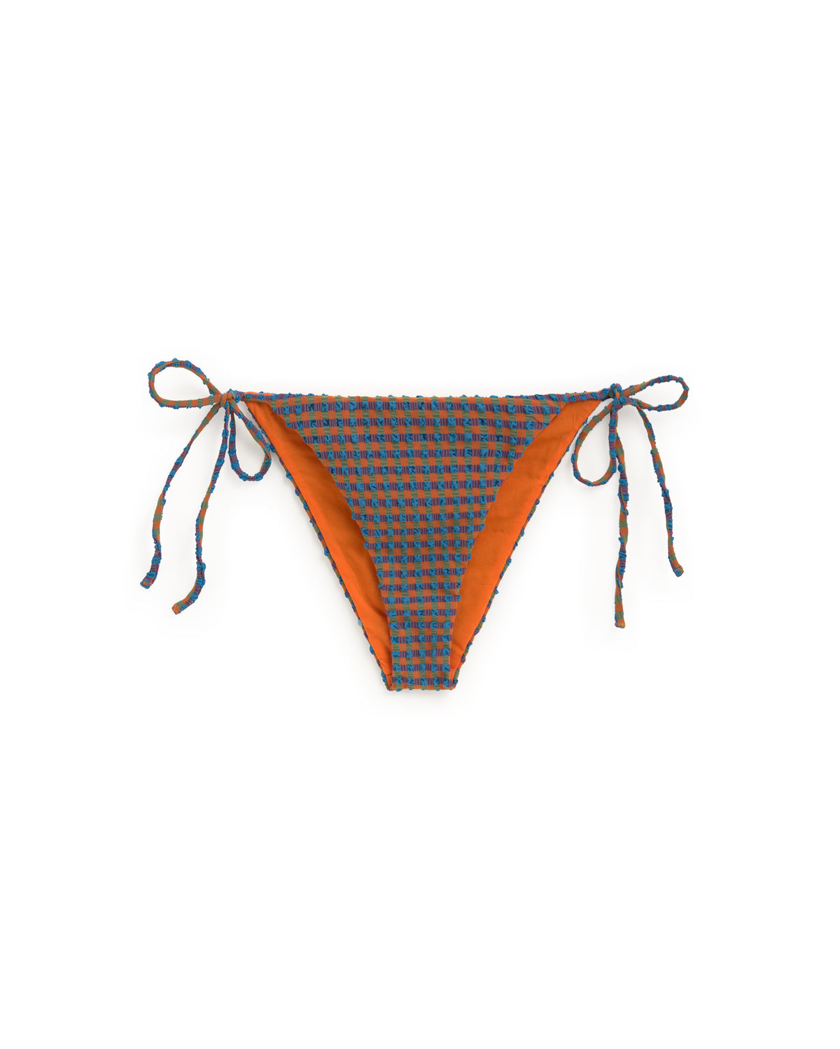 Braguita bikini ajustable seersucker naranja Palermo sostenible silueta - 1