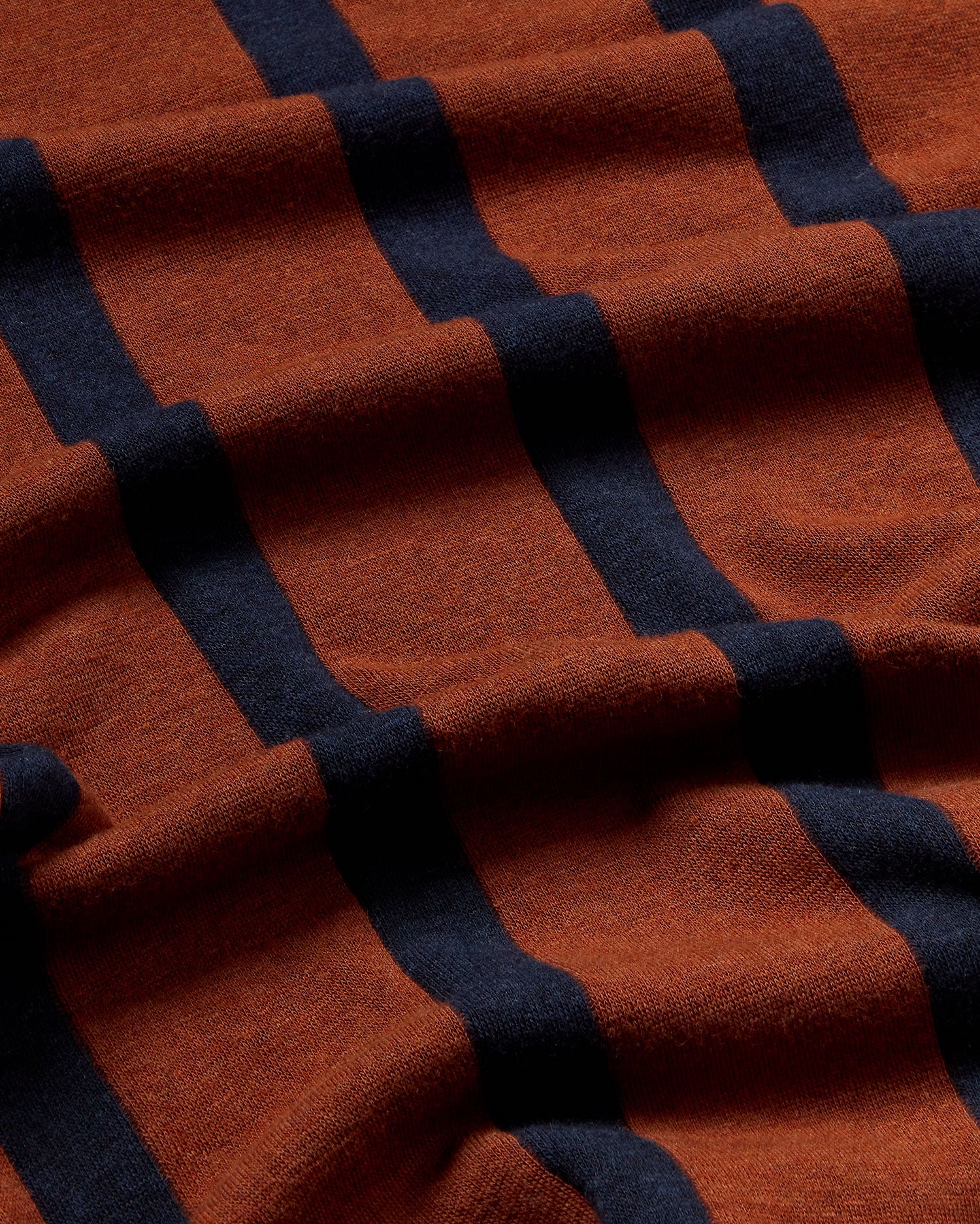 Top marrón lana rayas navy Casilda sostenible - silueta 2