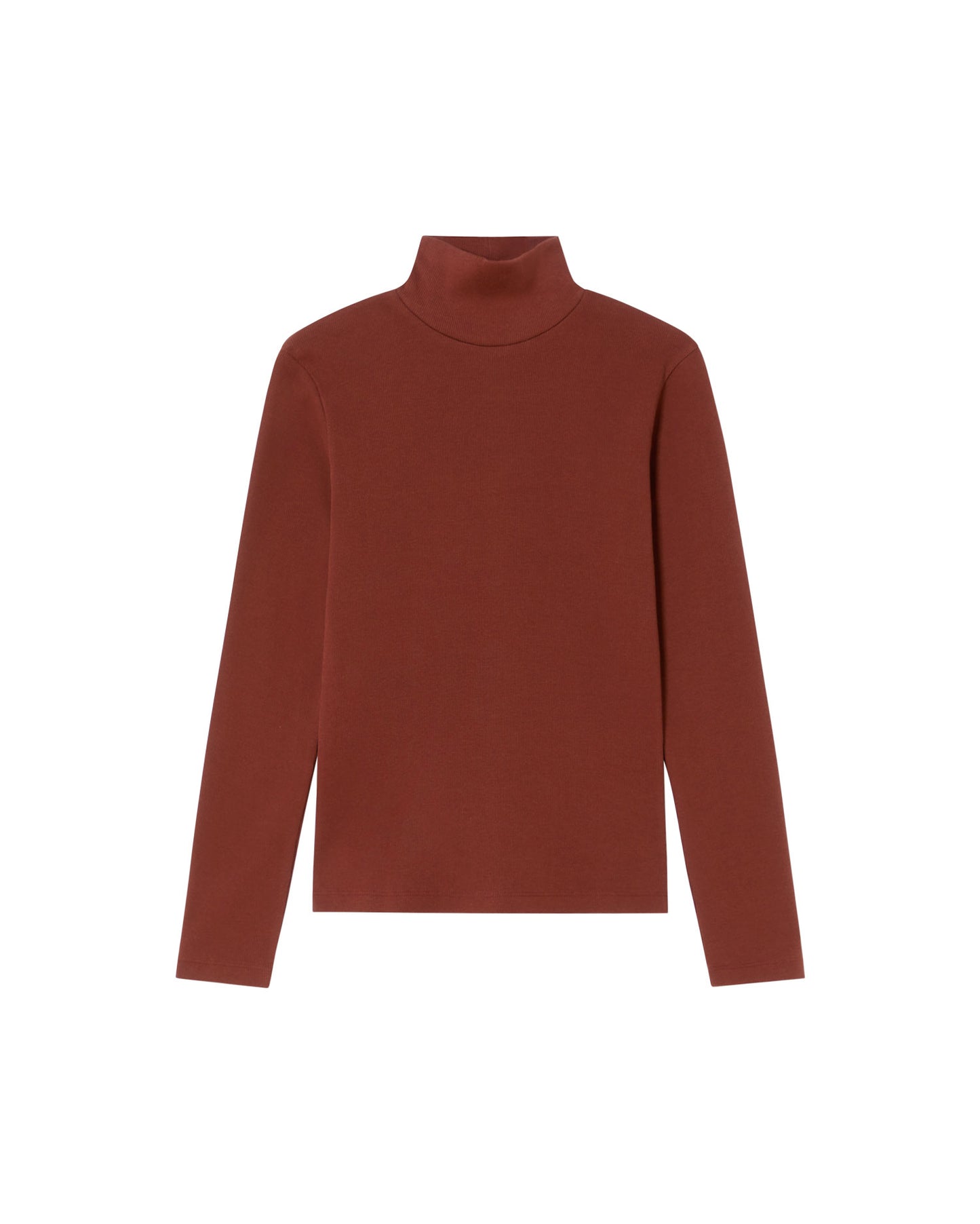 Top rib marrón algodón orgánico Aine sostenible - silueta 1