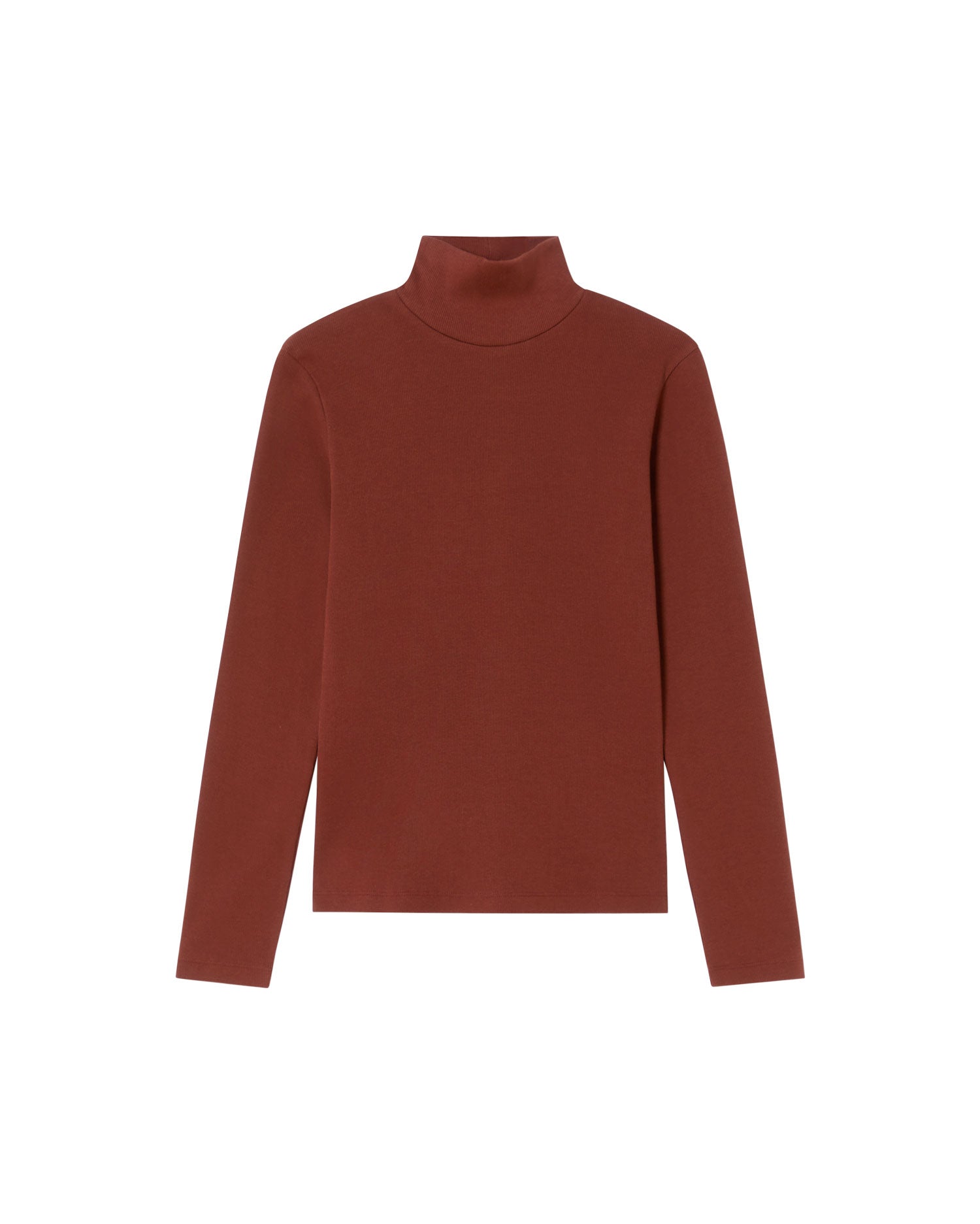 Top rib marrón algodón orgánico Aine sostenible - silueta 1