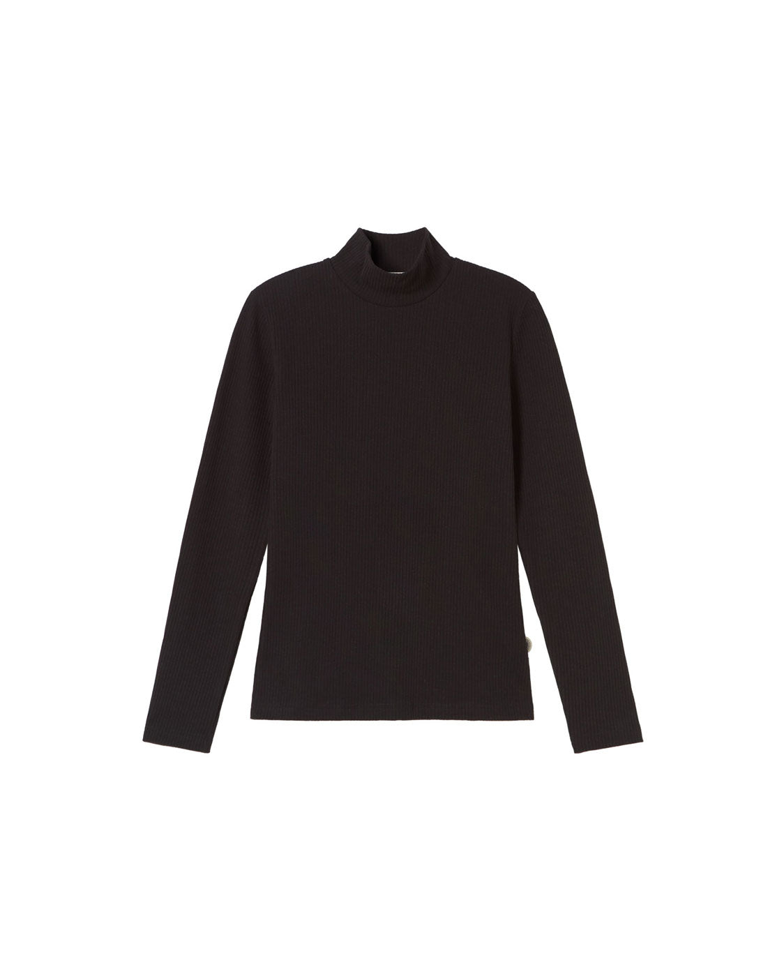 Top cuello alto negro hemp Aine sostenible silueta - 1