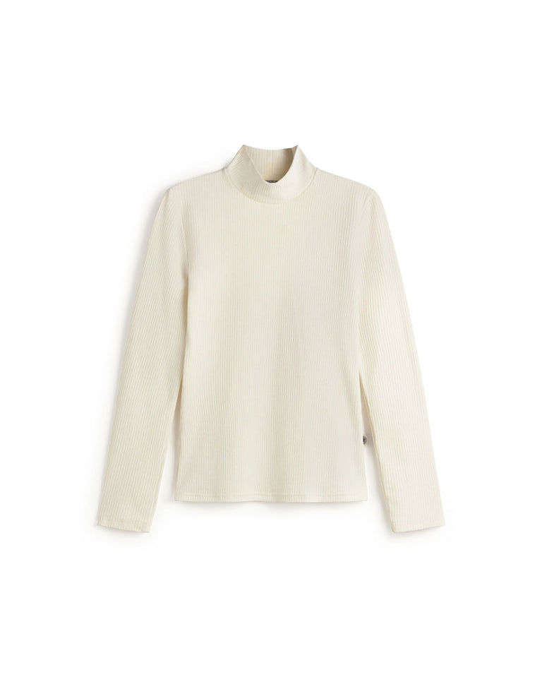 Top cuello alto blanco hemp Aine sostenible silueta - 1