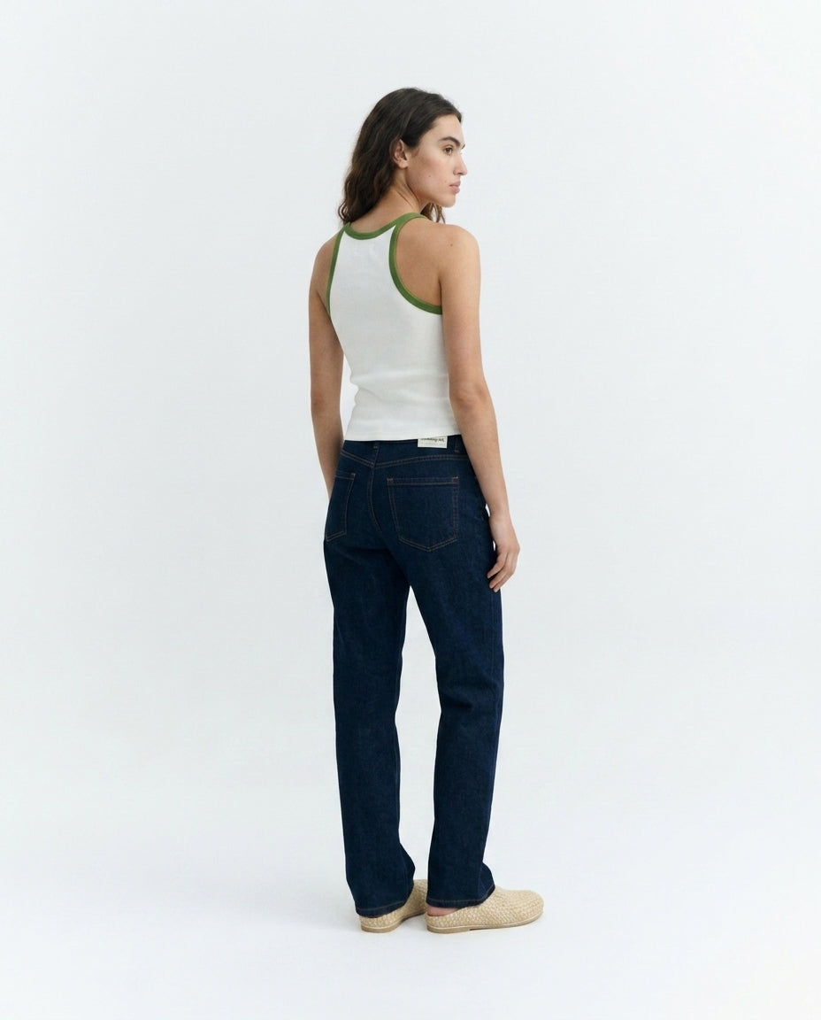 Top halter blanco contraste verde Harriet sostenible - 1.3