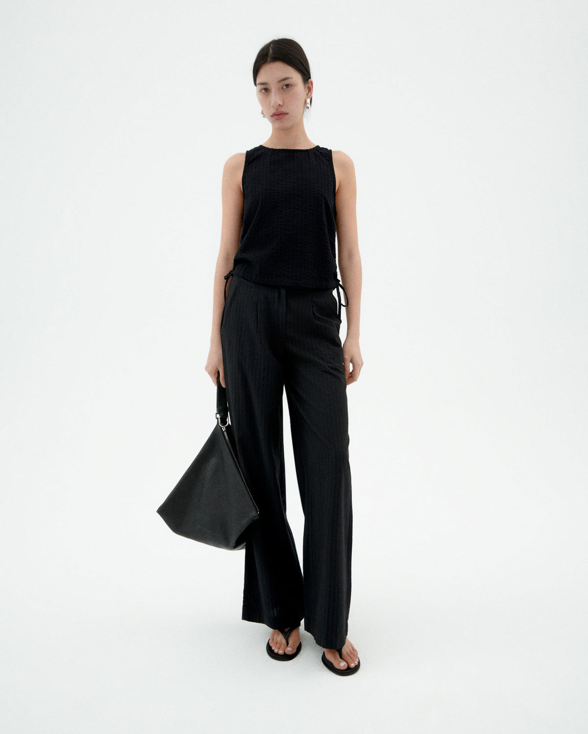 Top negro seersucker Florence sostenible-2